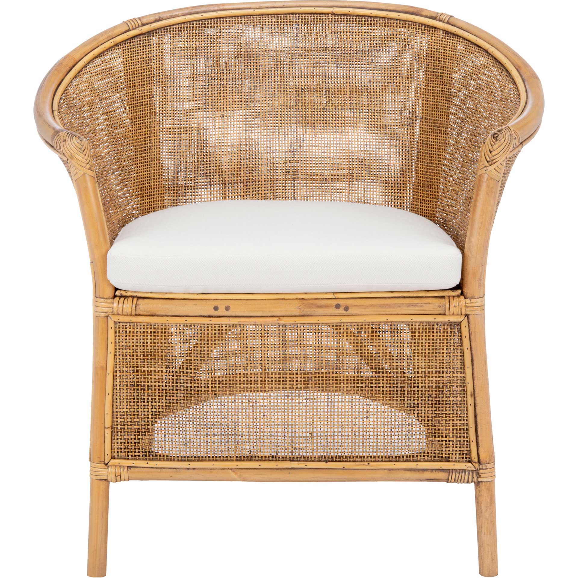 Jenette Rattan Accent Chair Honey Brown Wash/White - Image 2