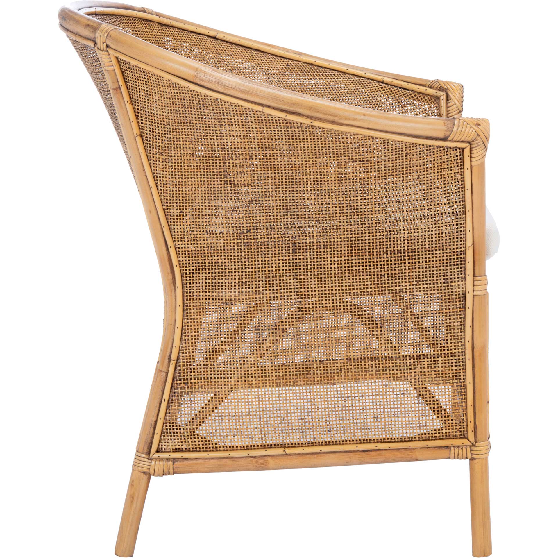 Jenette Rattan Accent Chair Honey Brown Wash/White - Image 3