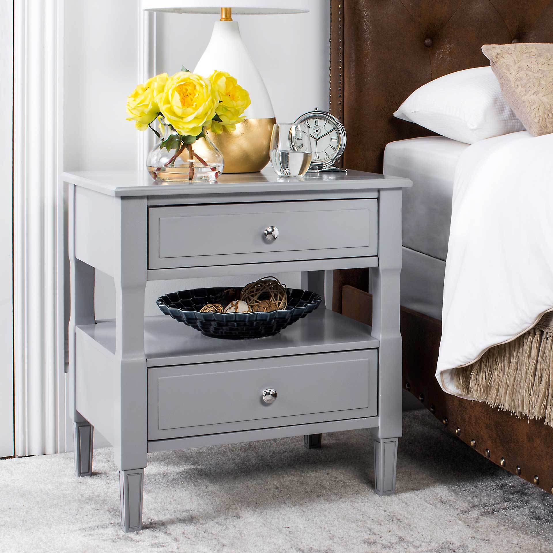 Jenna Two Drawer Nightstand Gray - Image 7