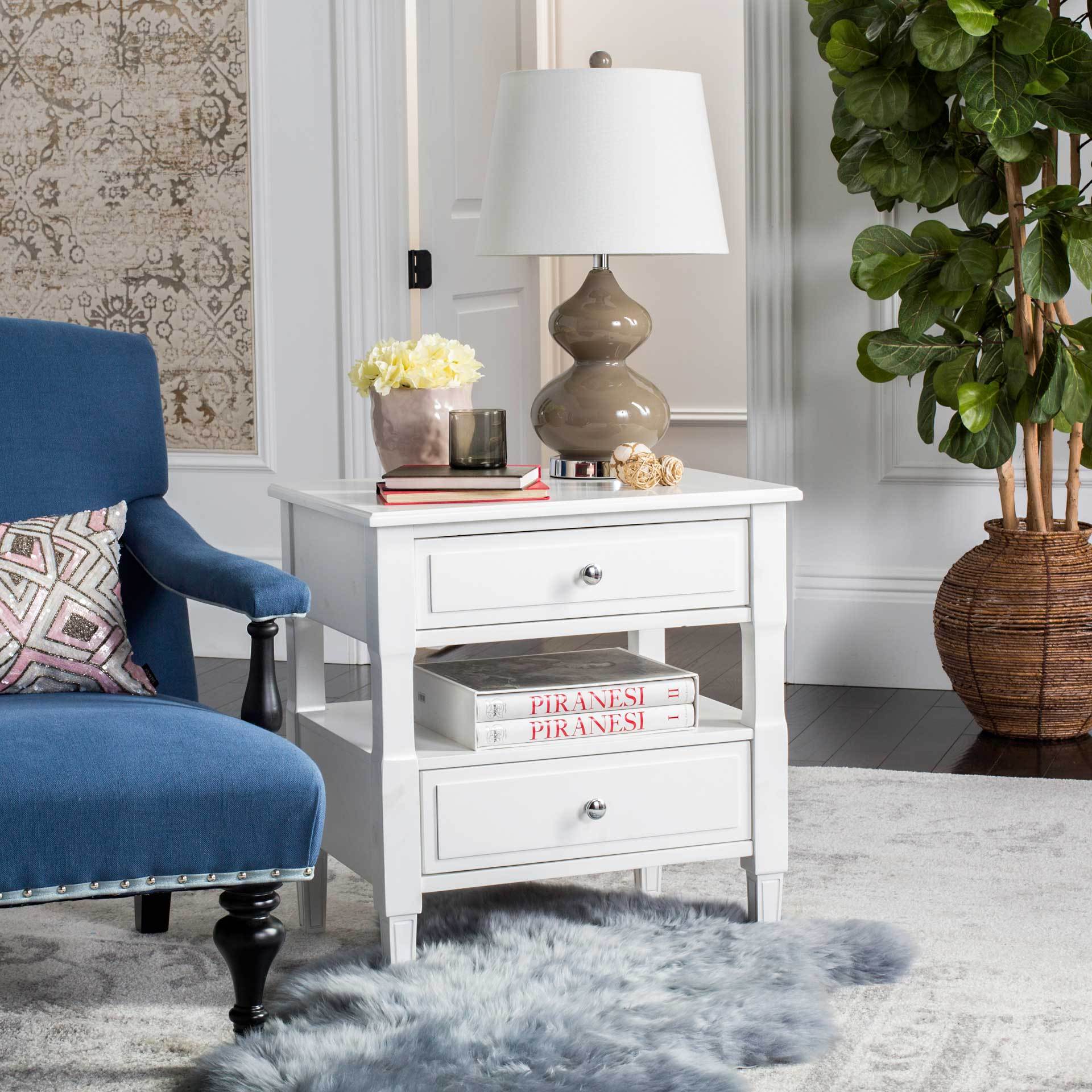 Jenna Two Drawer Nightstand White - Image 6