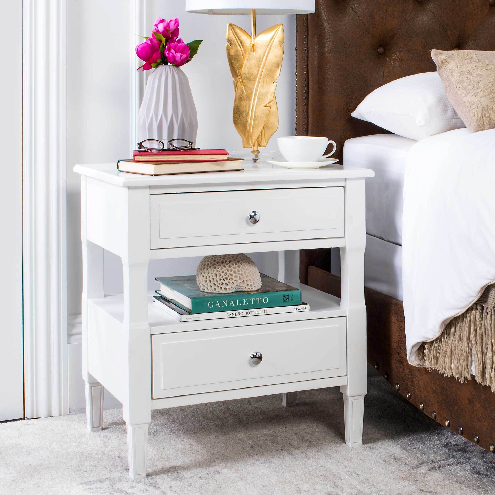 Jenna Two Drawer Nightstand White - Image 7
