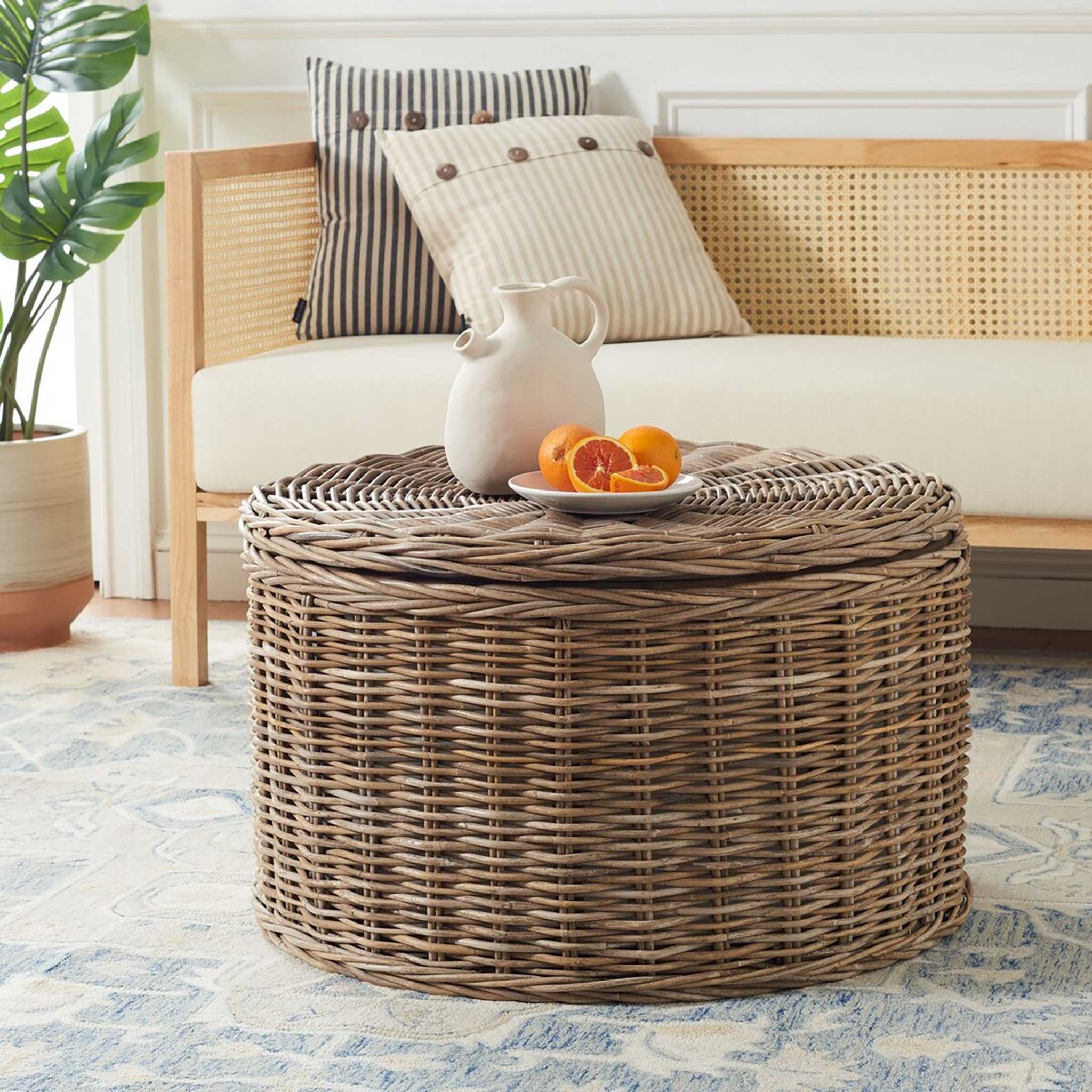 Jerry Wicker Storage Coffee Table Gray - Image 8