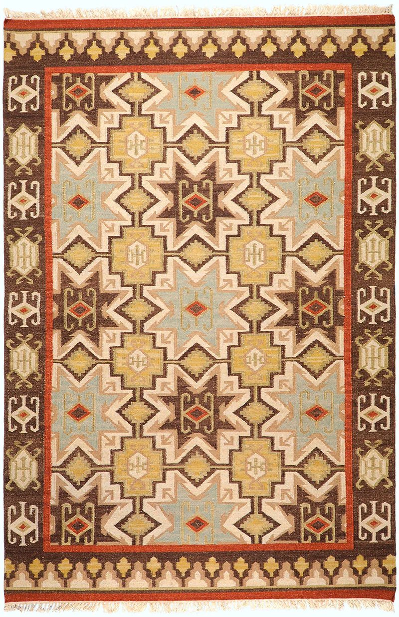 Jewel Tone II Beige/Chocolate Area Rug - Image 2