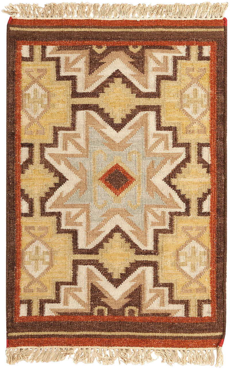 Jewel Tone II Beige/Chocolate Area Rug - Image 3