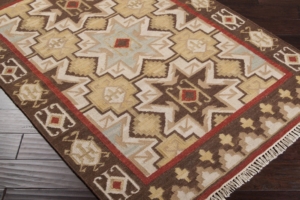 Jewel Tone II Beige/Chocolate Area Rug - Image 4