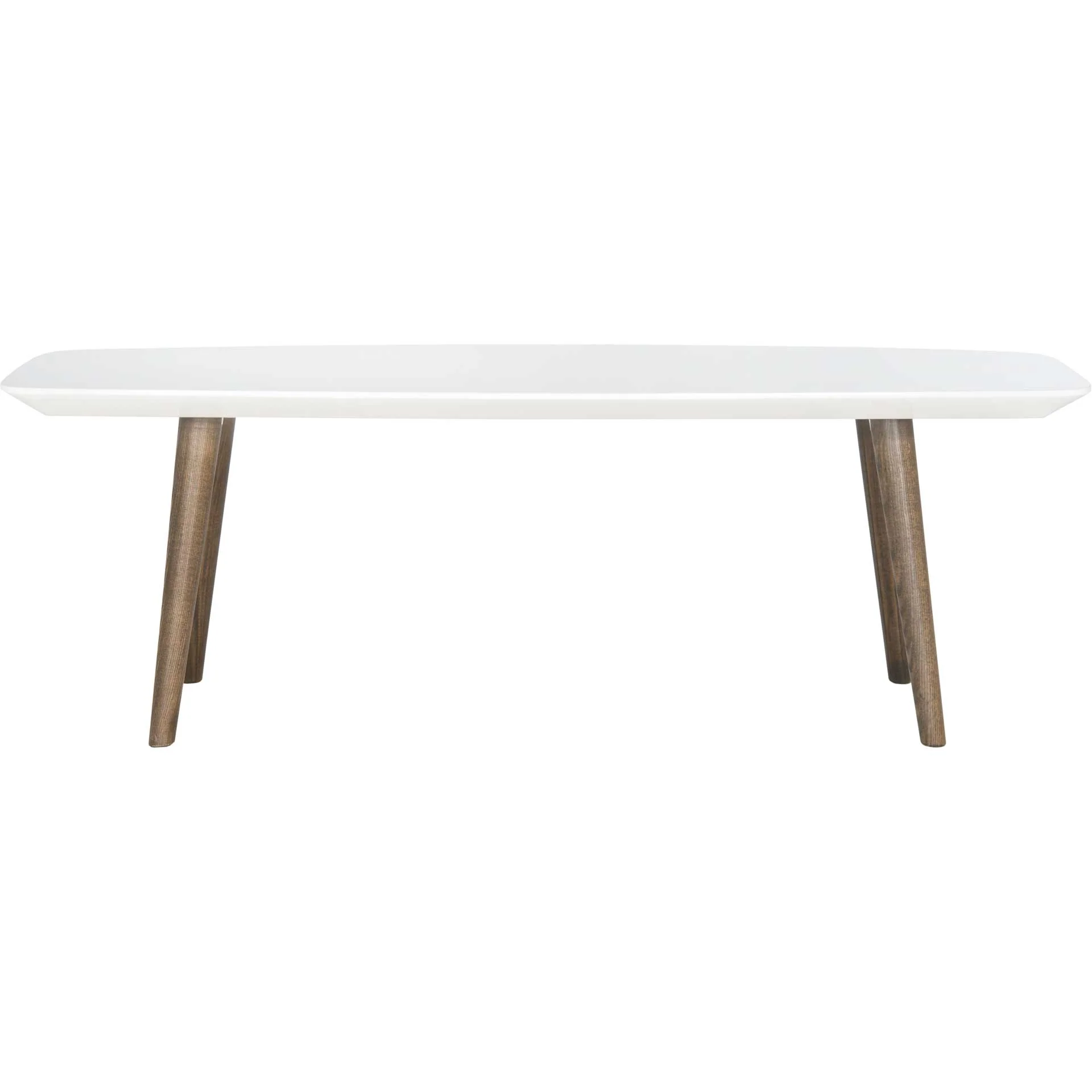 Jocelyn Lacquer Coffee Table White/Dark Brown - Image 2