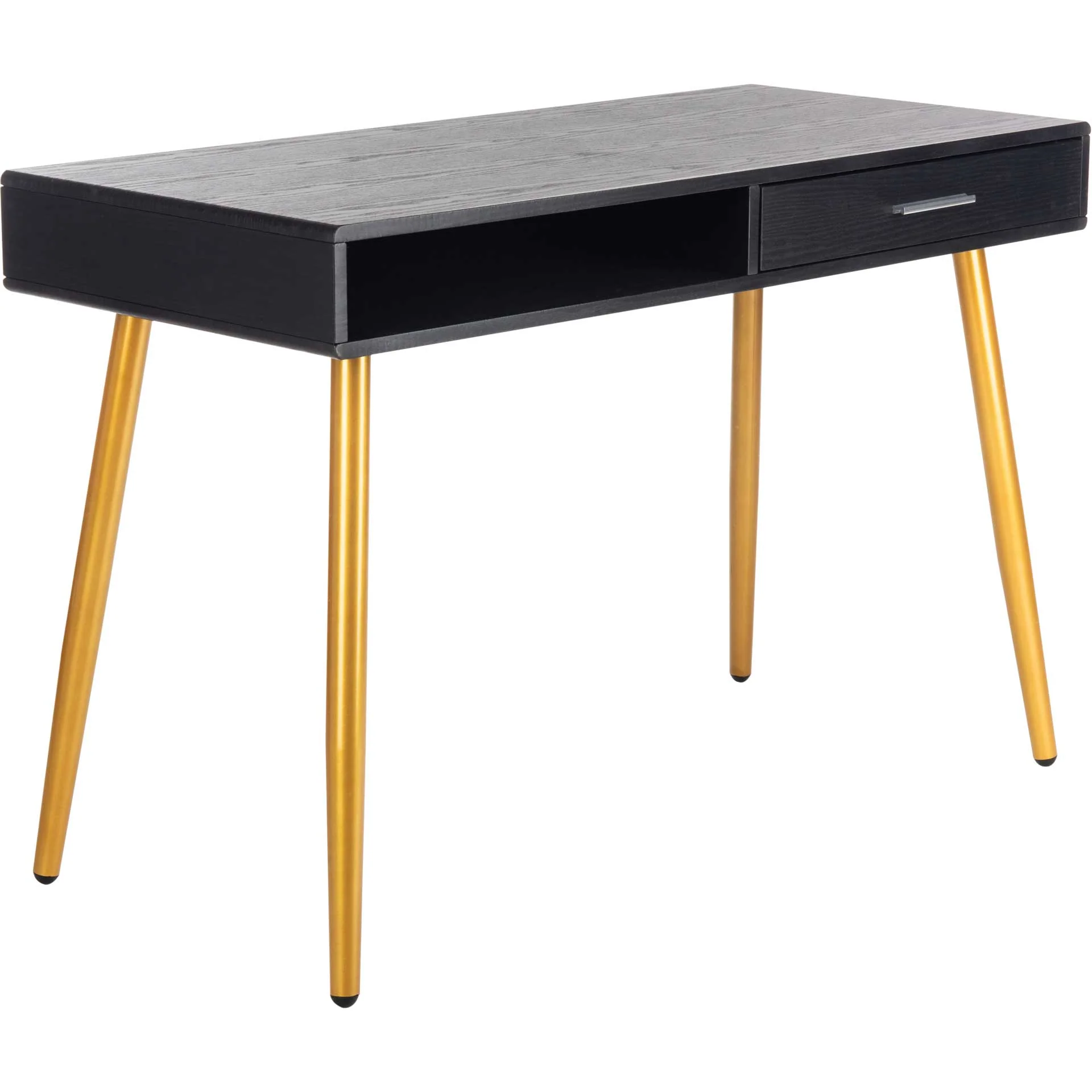 Joe 1 Drawer 1 Shelf Desk Black/Gold - Image 2