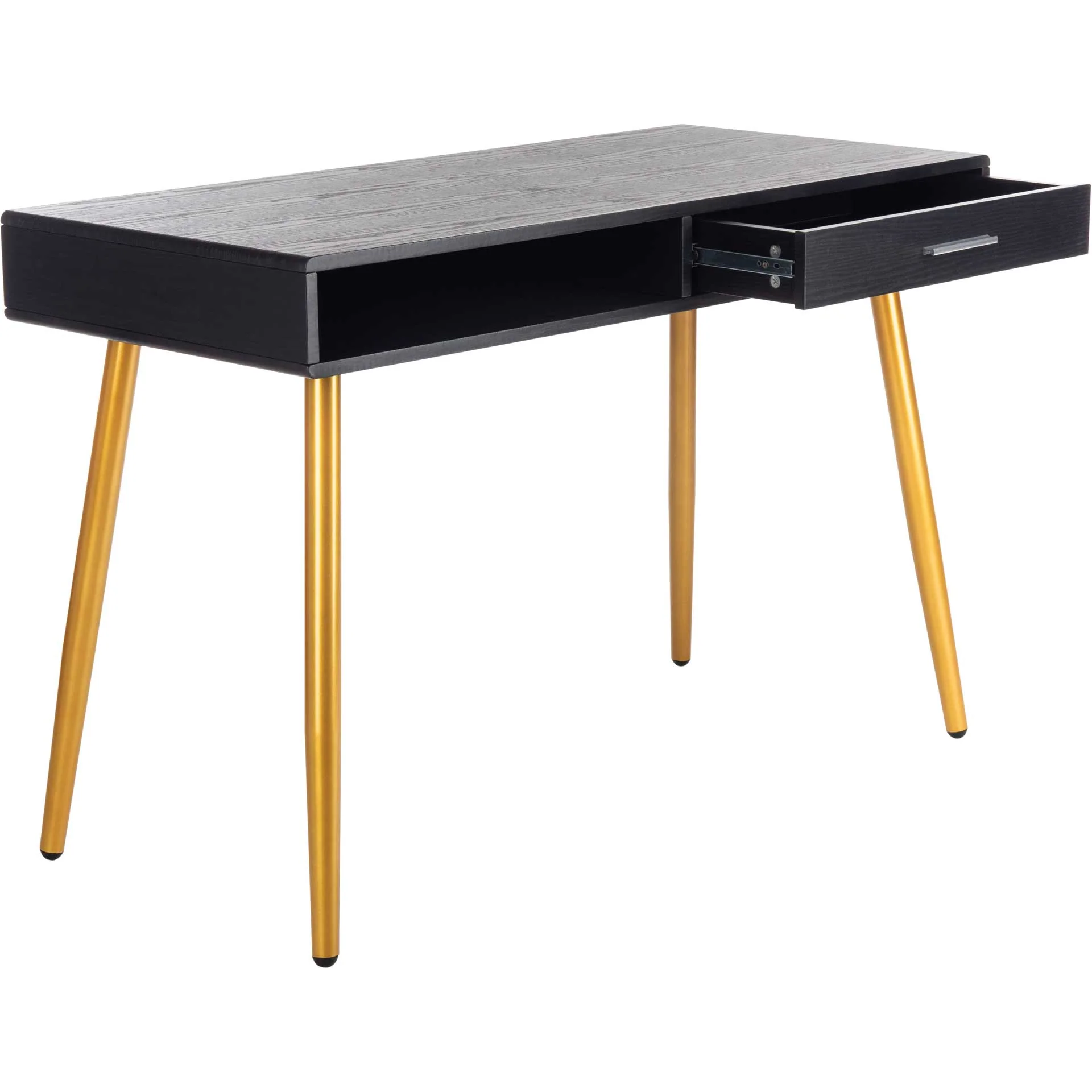 Joe 1 Drawer 1 Shelf Desk Black/Gold - Image 3