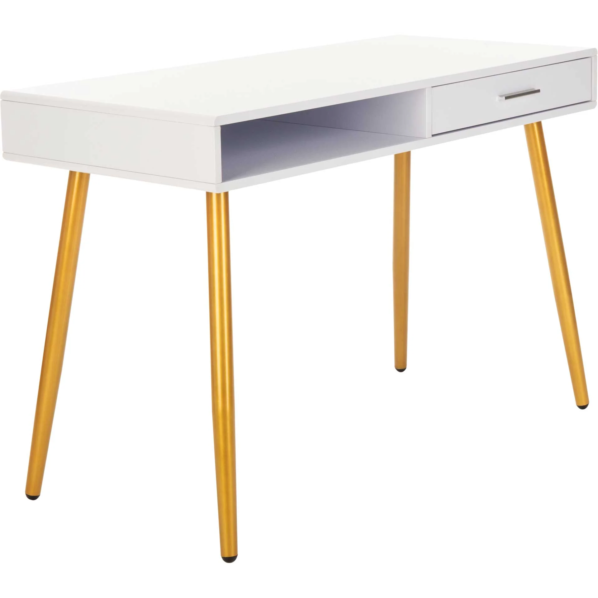 Joe 1 Drawer 1 Shelf Desk White/Gold - Image 2