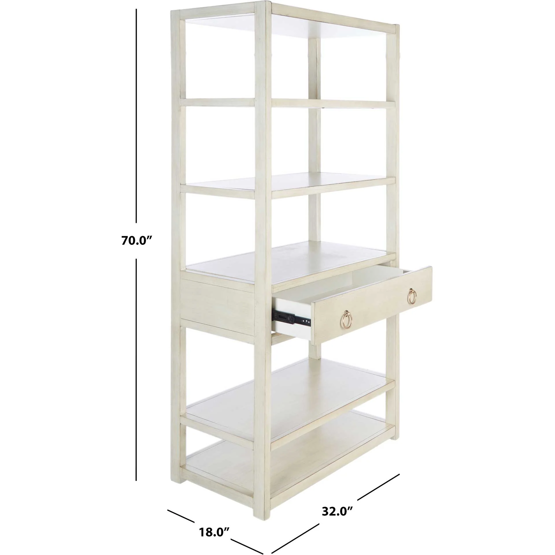 Joel 1 Drawer 5 Shelf Etagere Antique White - Image 9