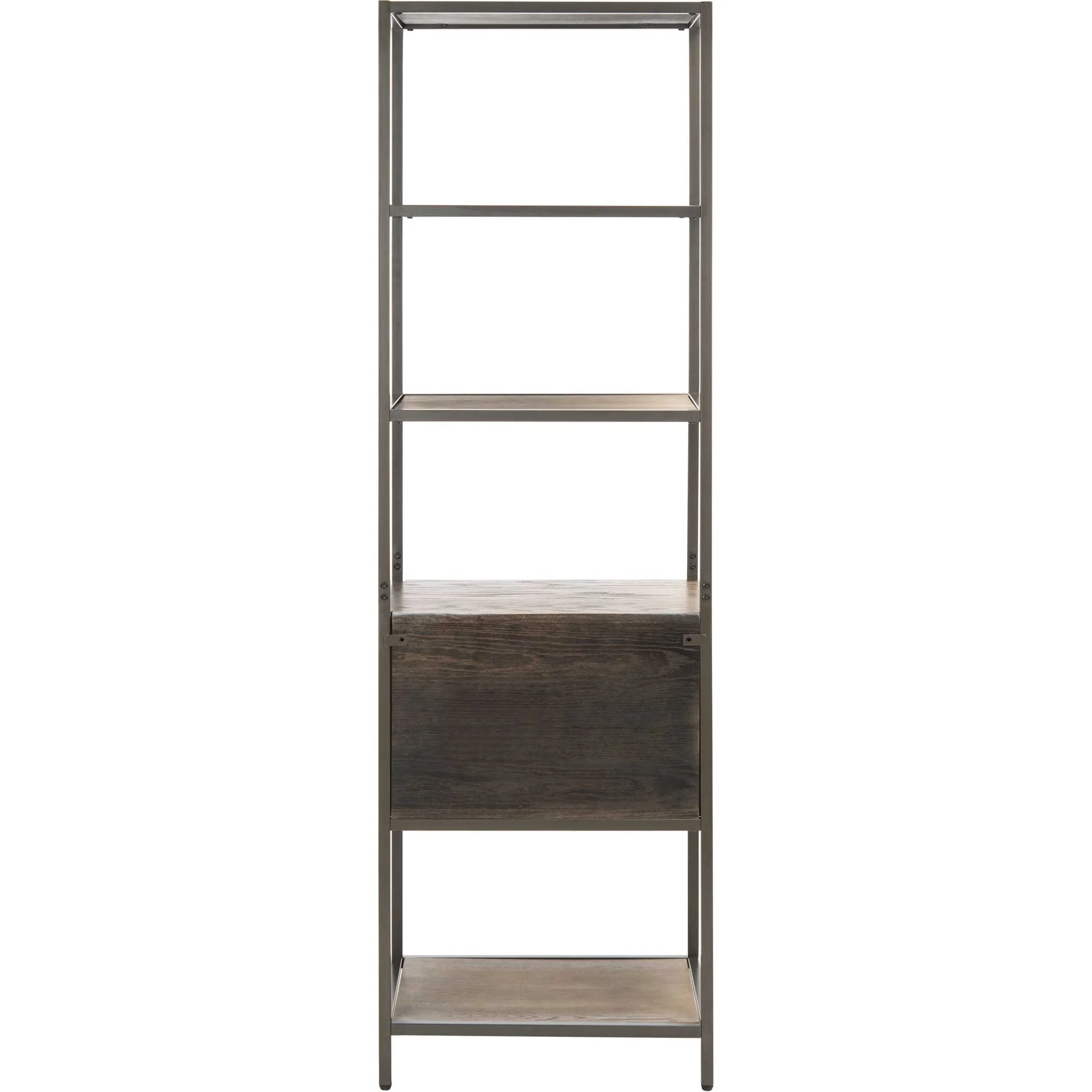Johannes 5 Shelf 1 Drawer Etagere Rustic Oak/Gunmetal - Image 3