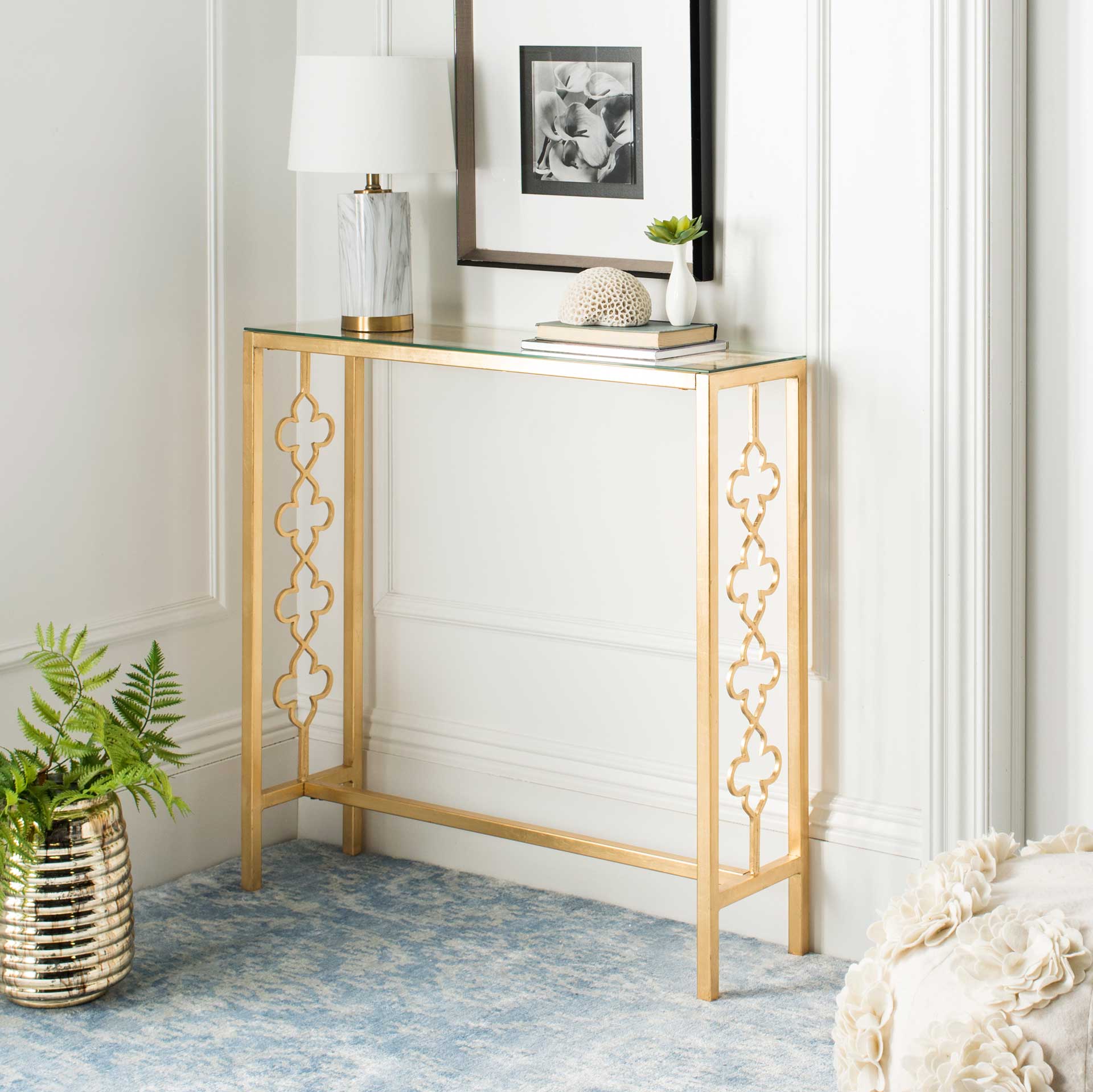 John Console Table Antique Gold - Image 4