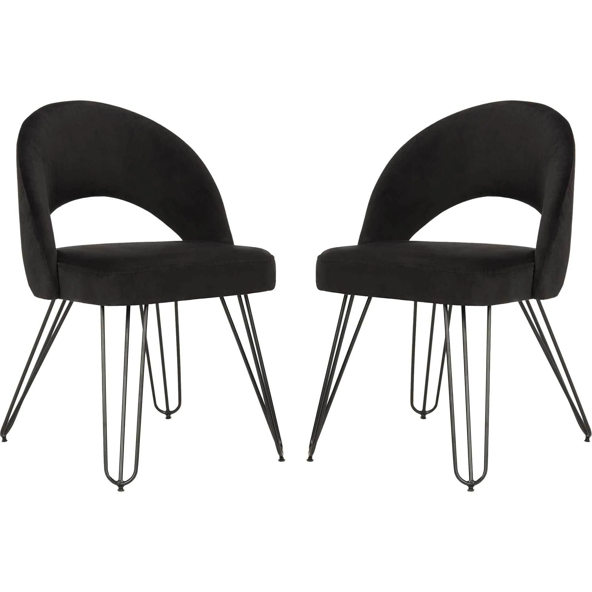 Jolene Velvet Side Chair Black (Set of 2) - Image 2
