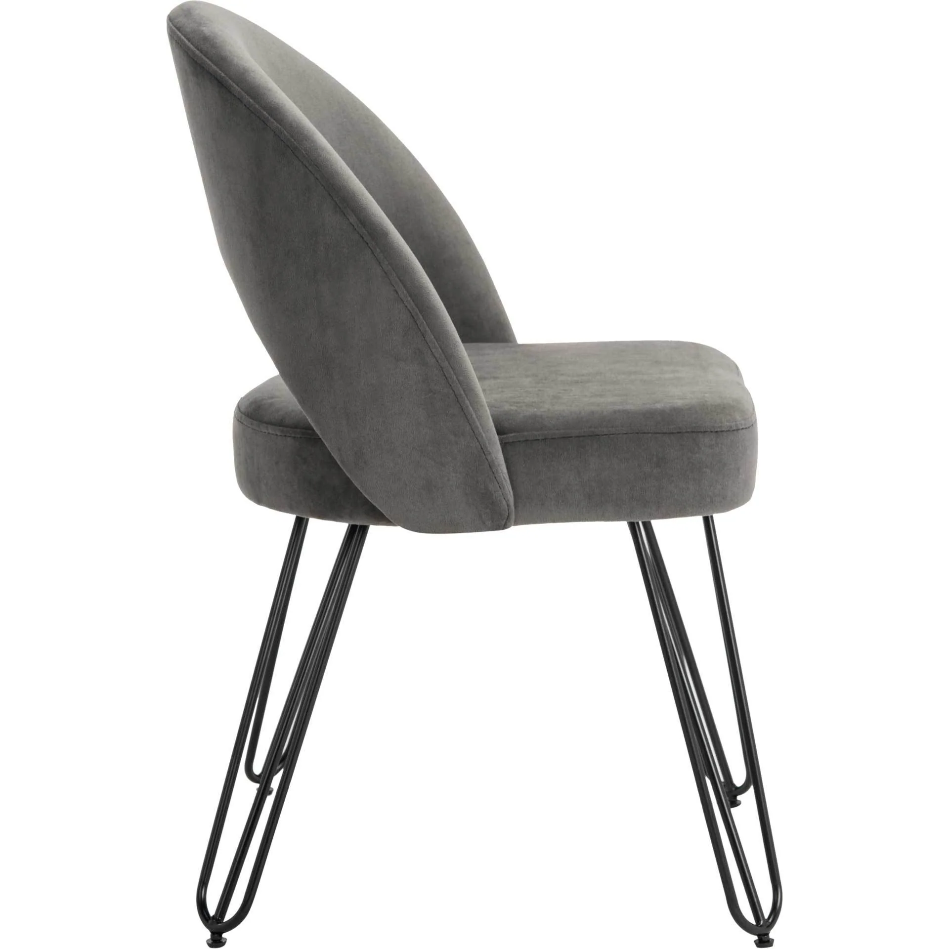 Jolene Velvet Side Chair Dark Gray (Set of 2) - Image 4