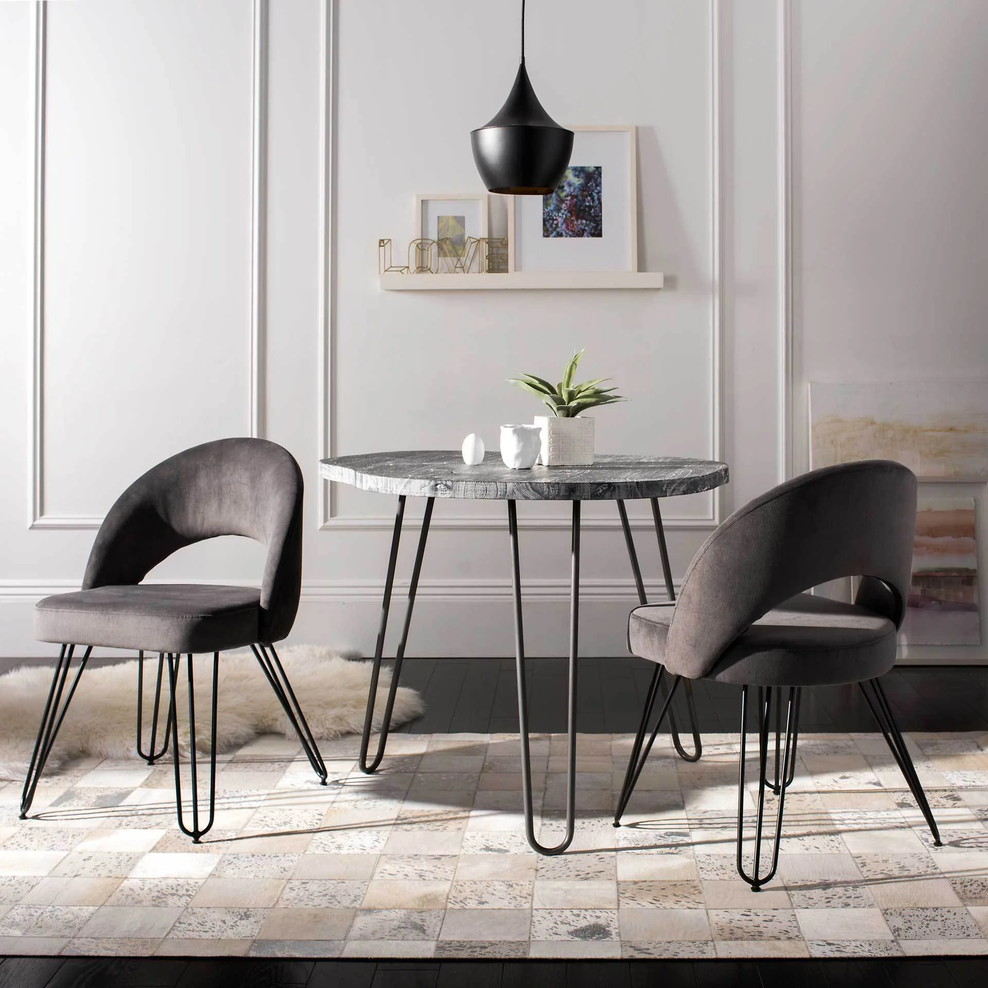 Jolene Velvet Side Chair Dark Gray (Set of 2) - Image 7