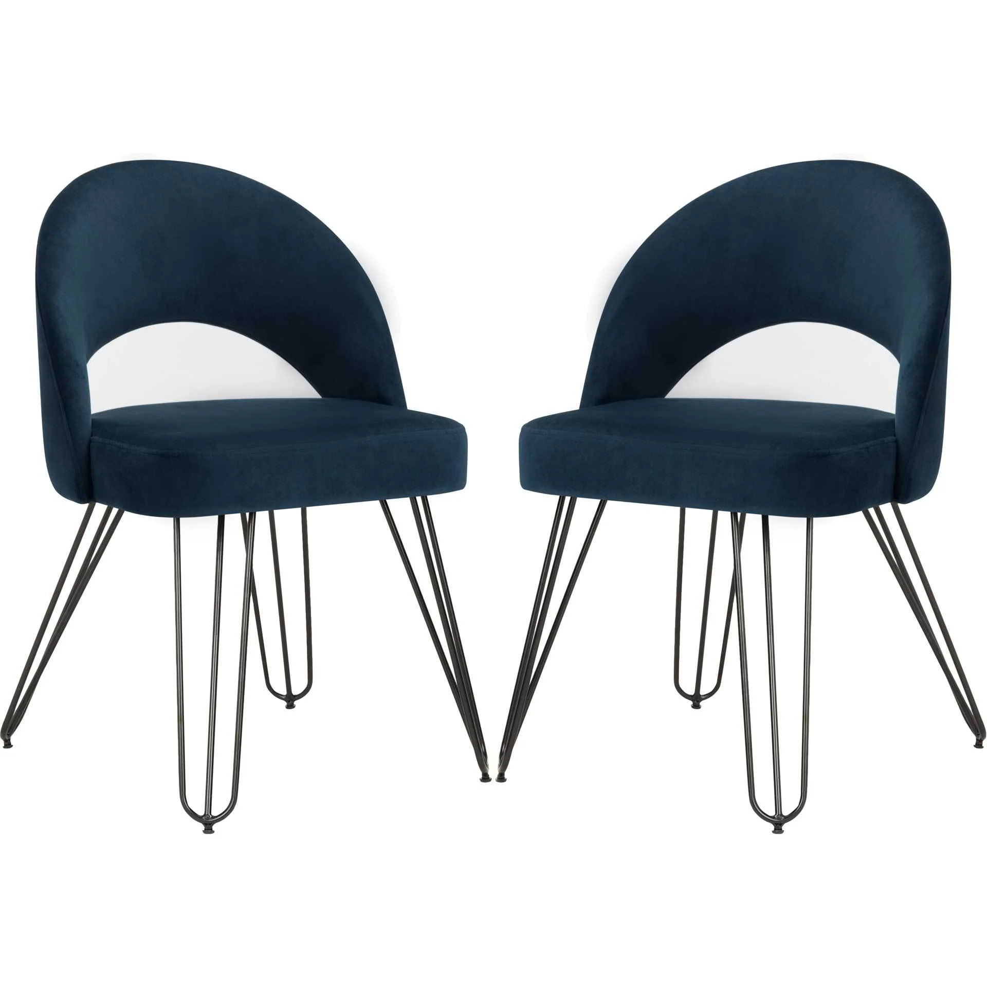Jolene Velvet Side Chair Navy (Set of 2) - Image 2