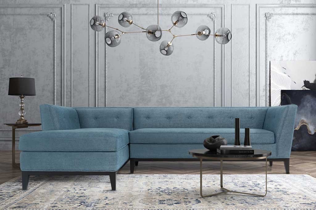 Jonah Azure Linen Sectional - Image 6