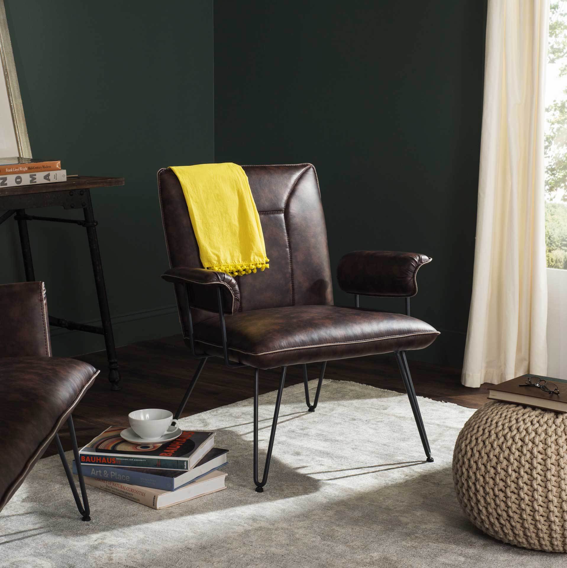 Jonah Leather Arm Chair Antique Brown - Image 4