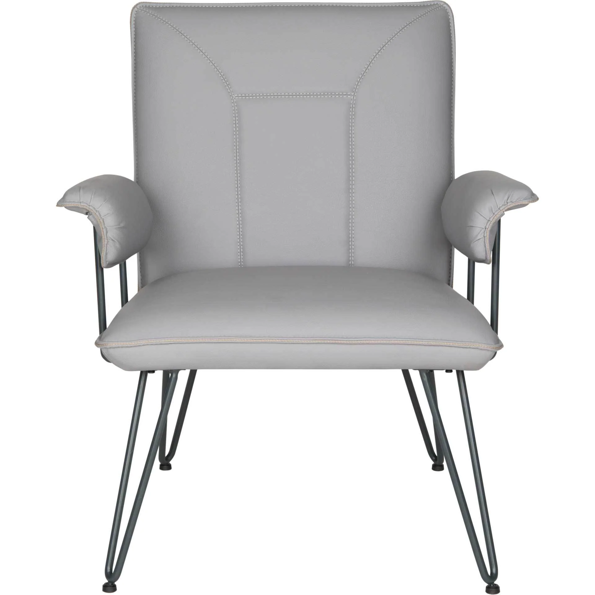 Jonah Leather Arm Chair Gray - Image 2