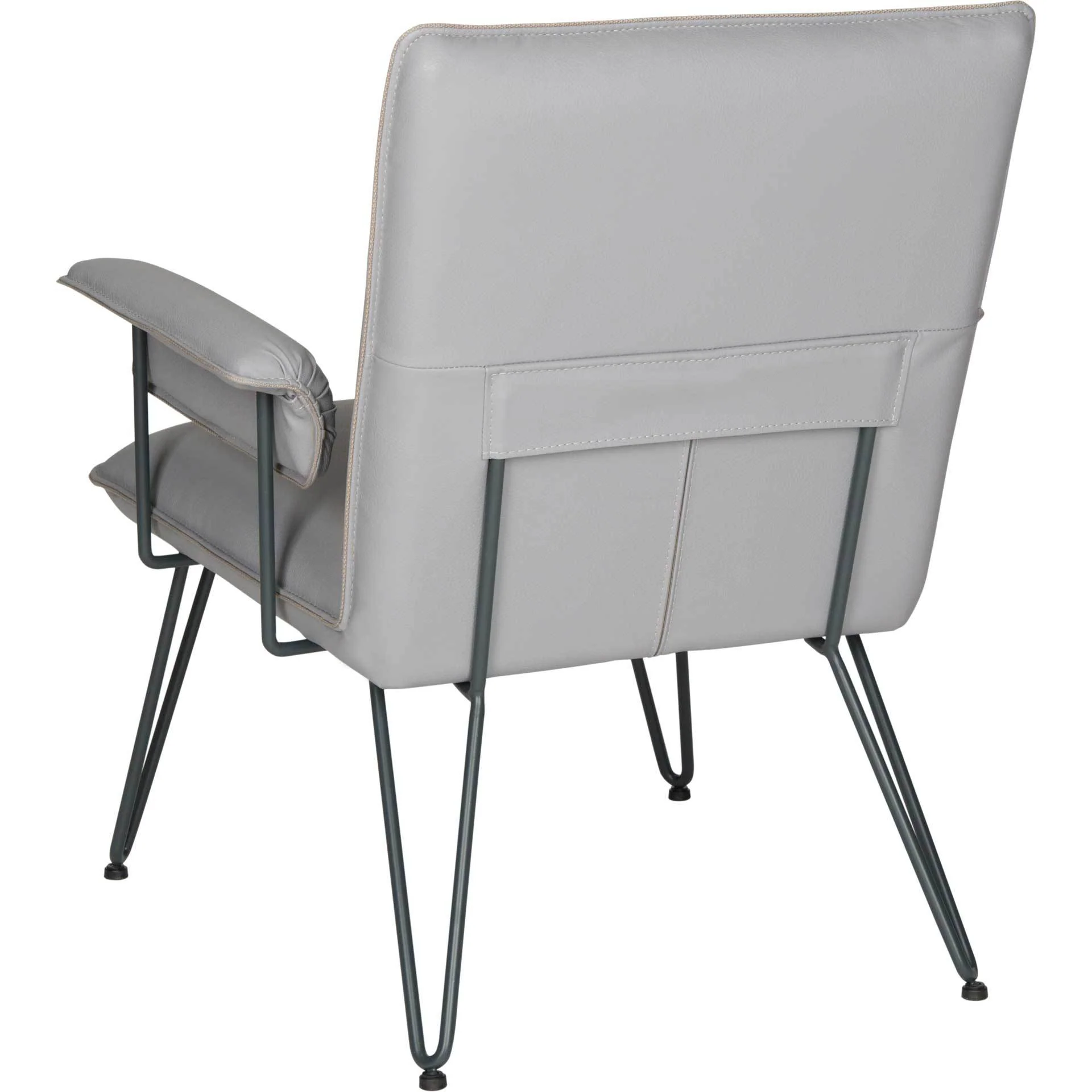 Jonah Leather Arm Chair Gray - Image 3