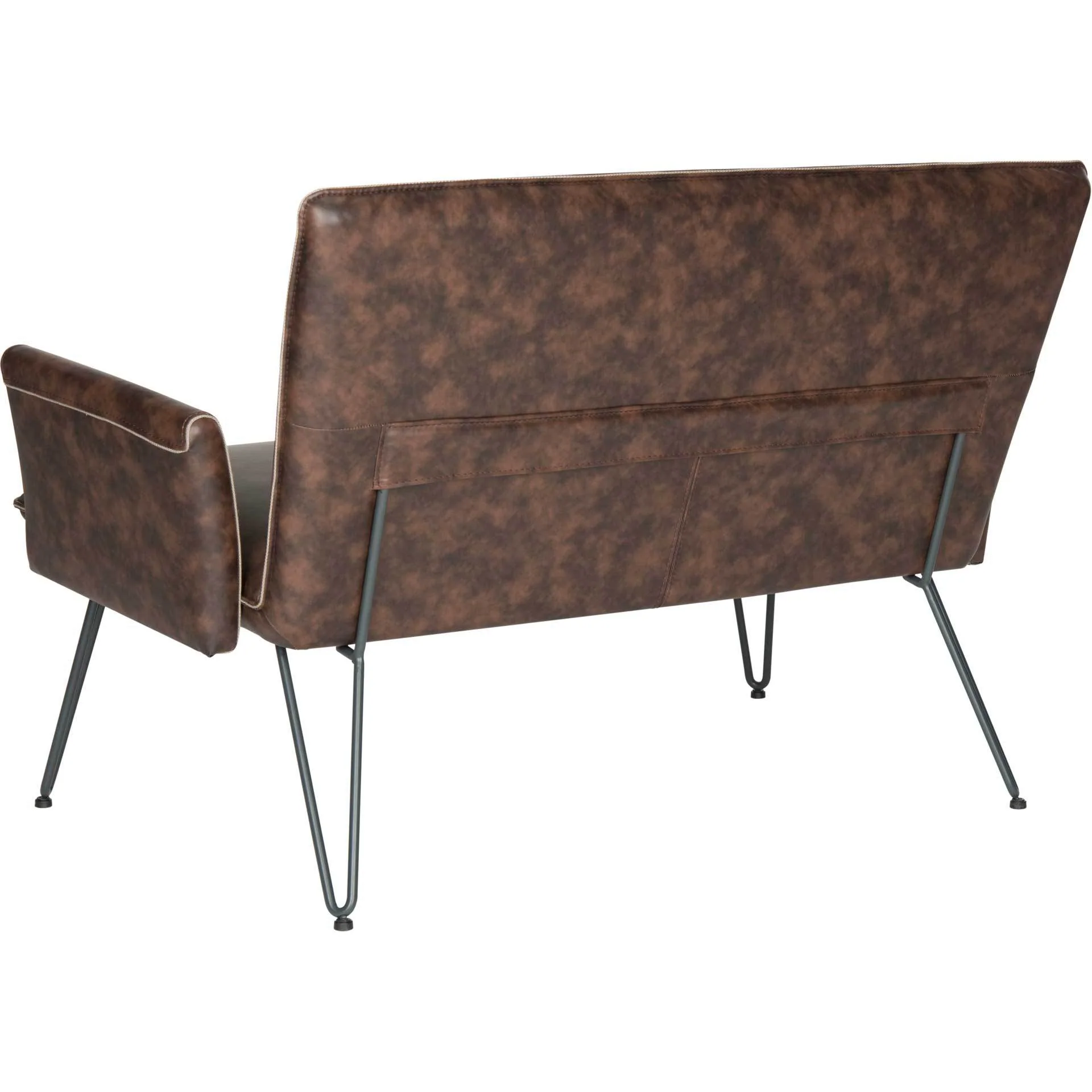 Jonah Leather Settee Antique Brown - Image 3