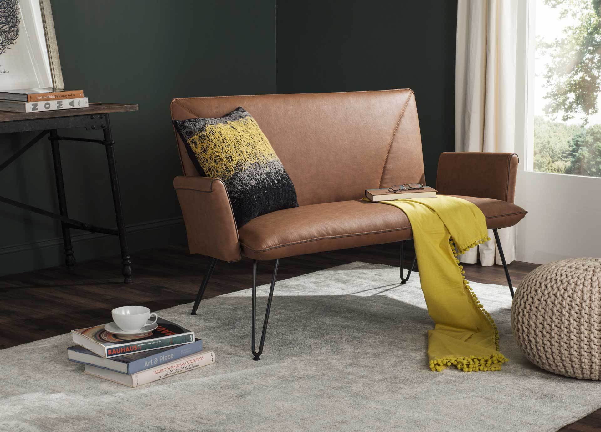Jonah Leather Settee Camel - Image 4