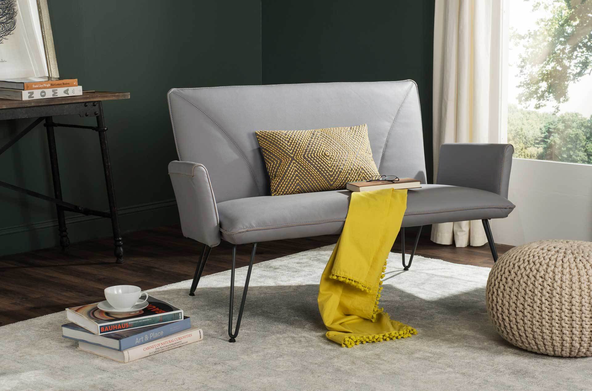 Jonah Leather Settee Gray - Image 4