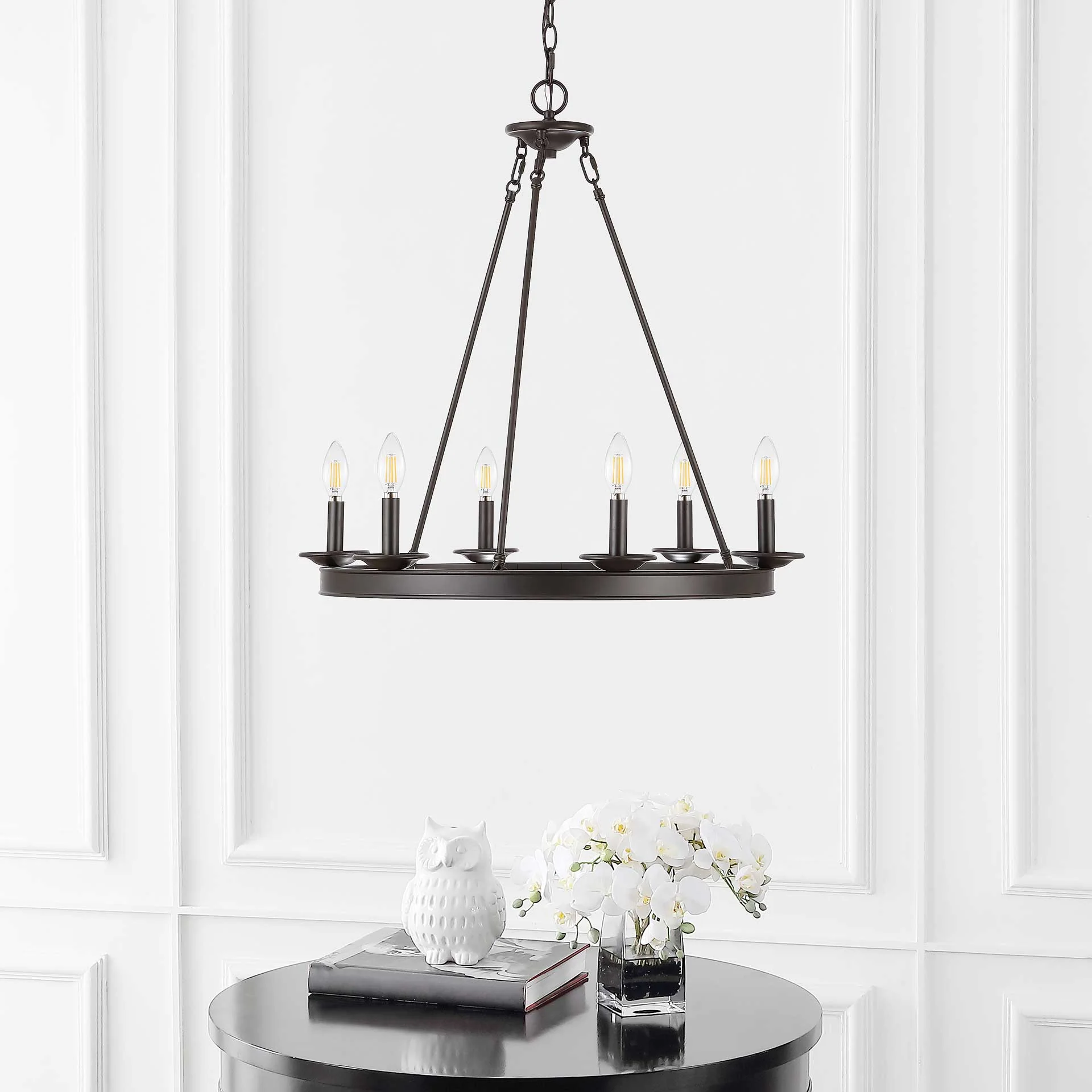 Jonas 6 Light Chandelier Bronze/Black - Image 3