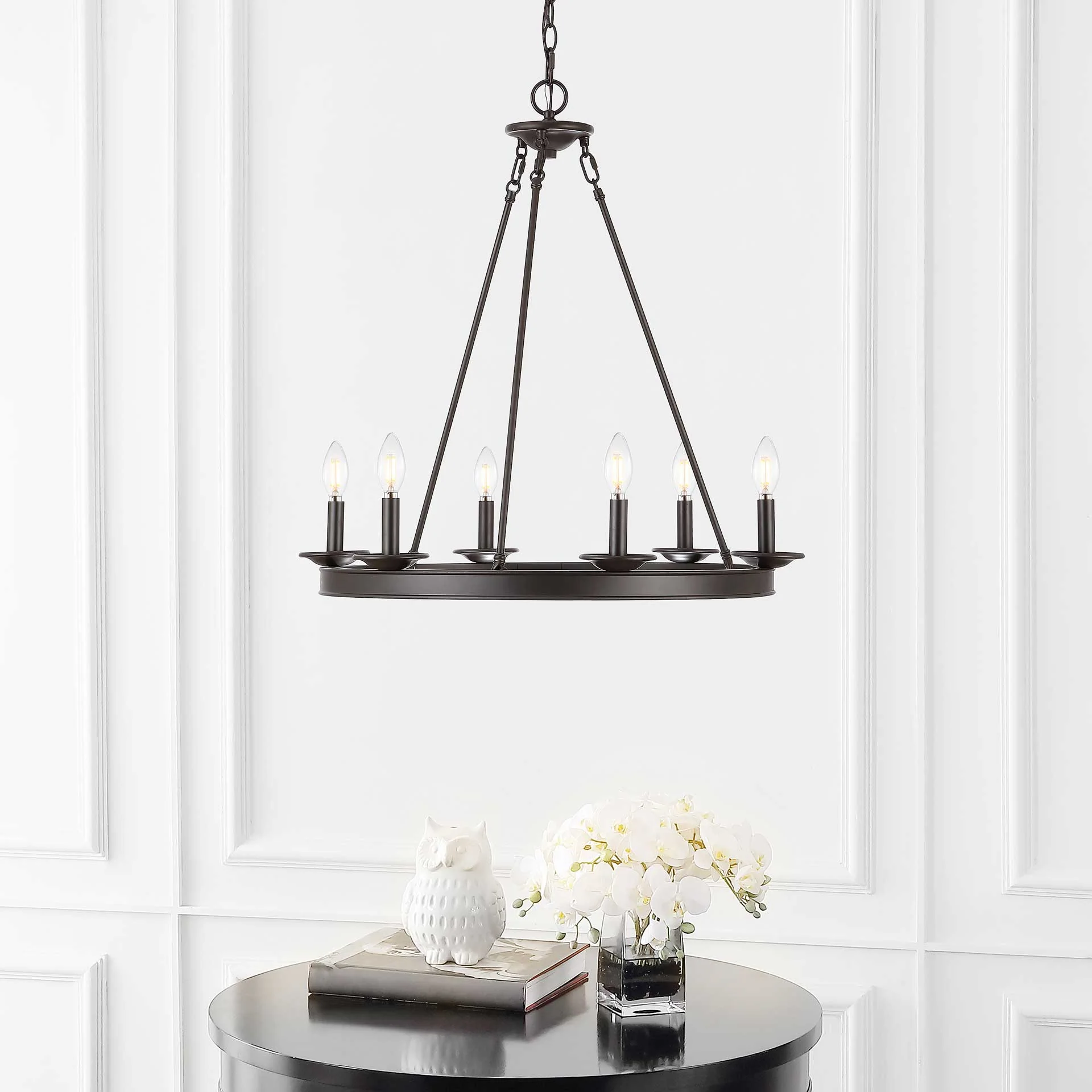 Jonas 6 Light Chandelier Bronze/Black - Image 4