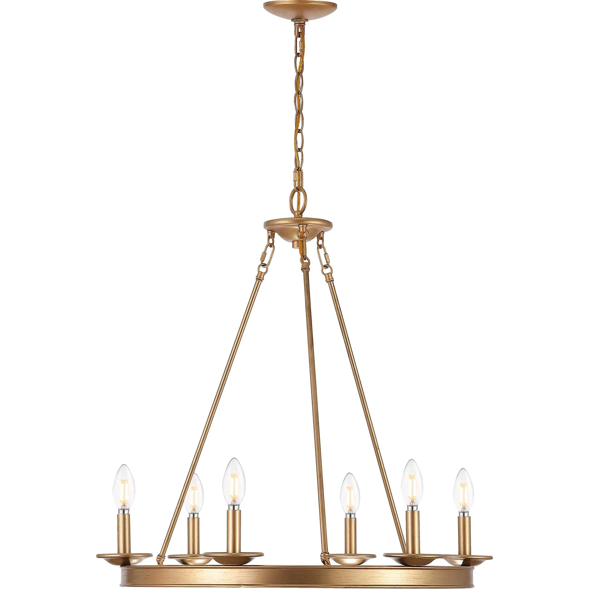 Jonas 6 Light Chandelier Gold Painted - Image 2