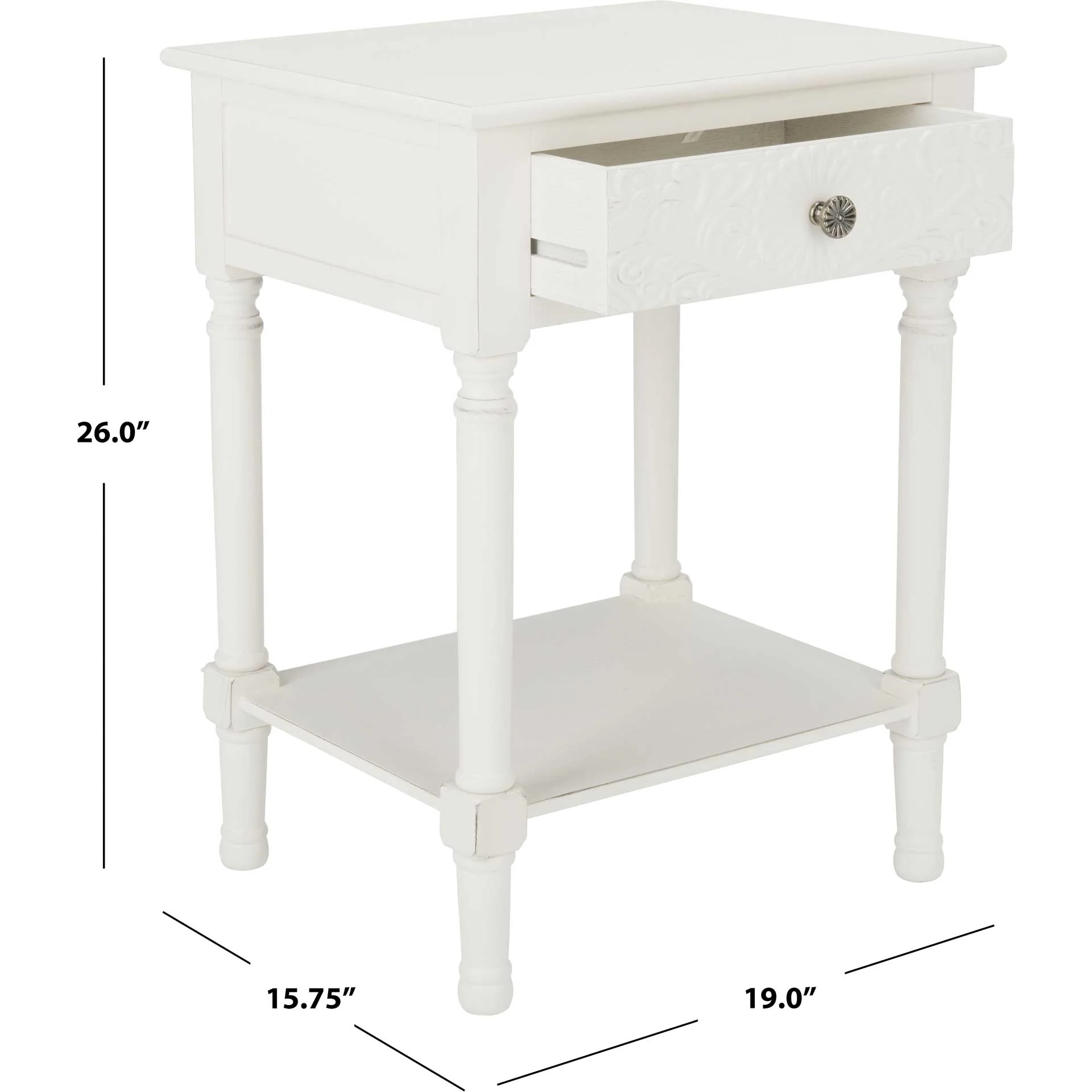 Jonco 1 Drawer Accent Table Distressed White - Image 9