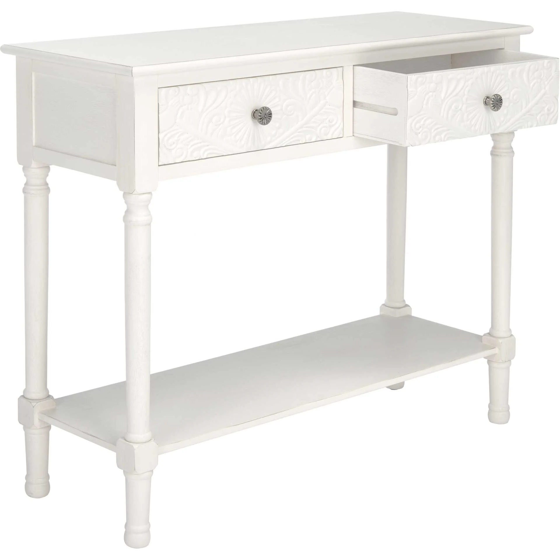 Jonco 2 Drawer Console Table Distressed White - Image 2