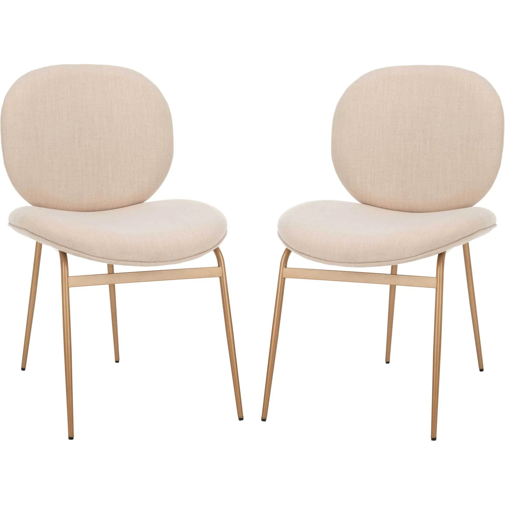 Jorden Round Side Chair Beige/Gold (Set of 2) - Image 2