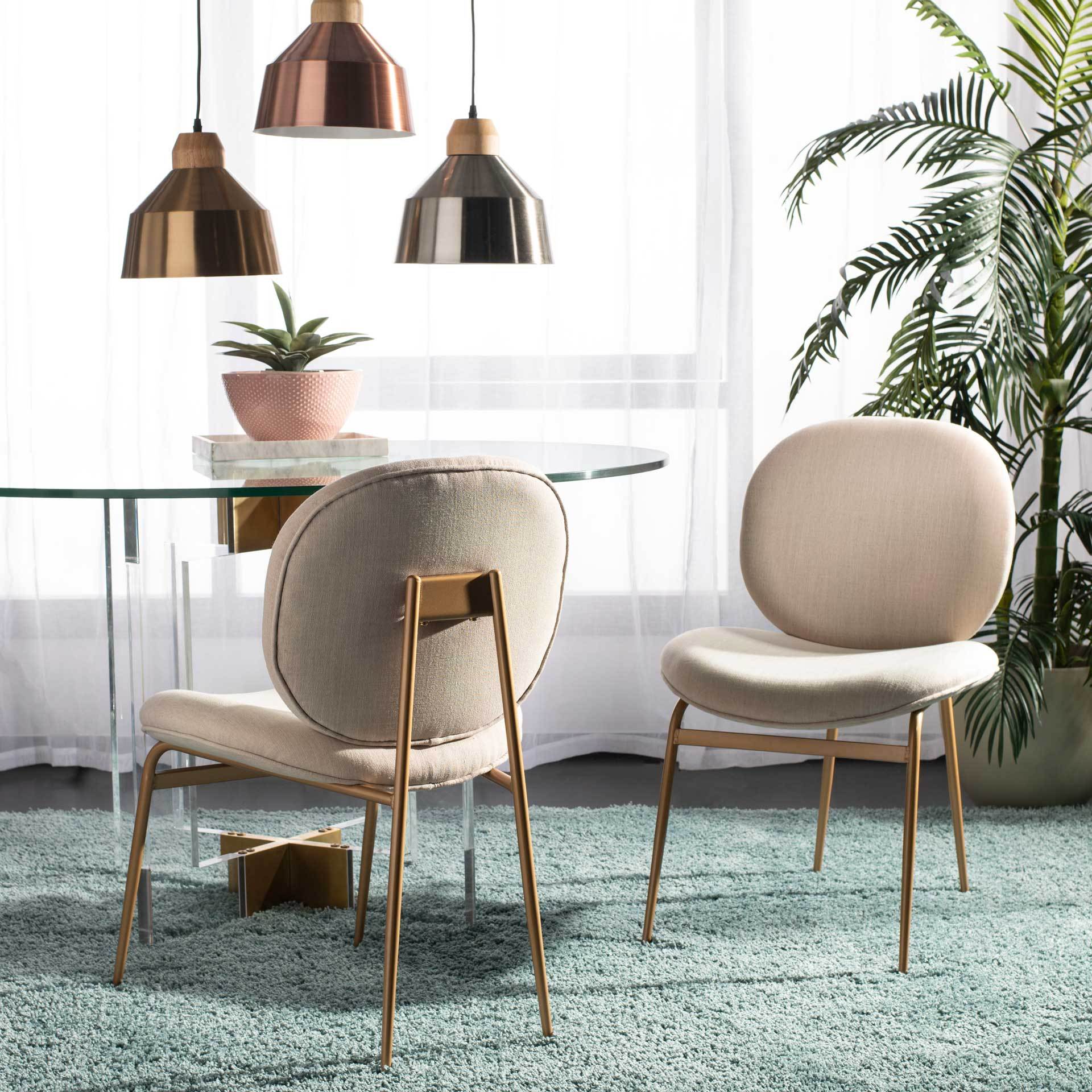 Jorden Round Side Chair Beige/Gold (Set of 2) - Image 8