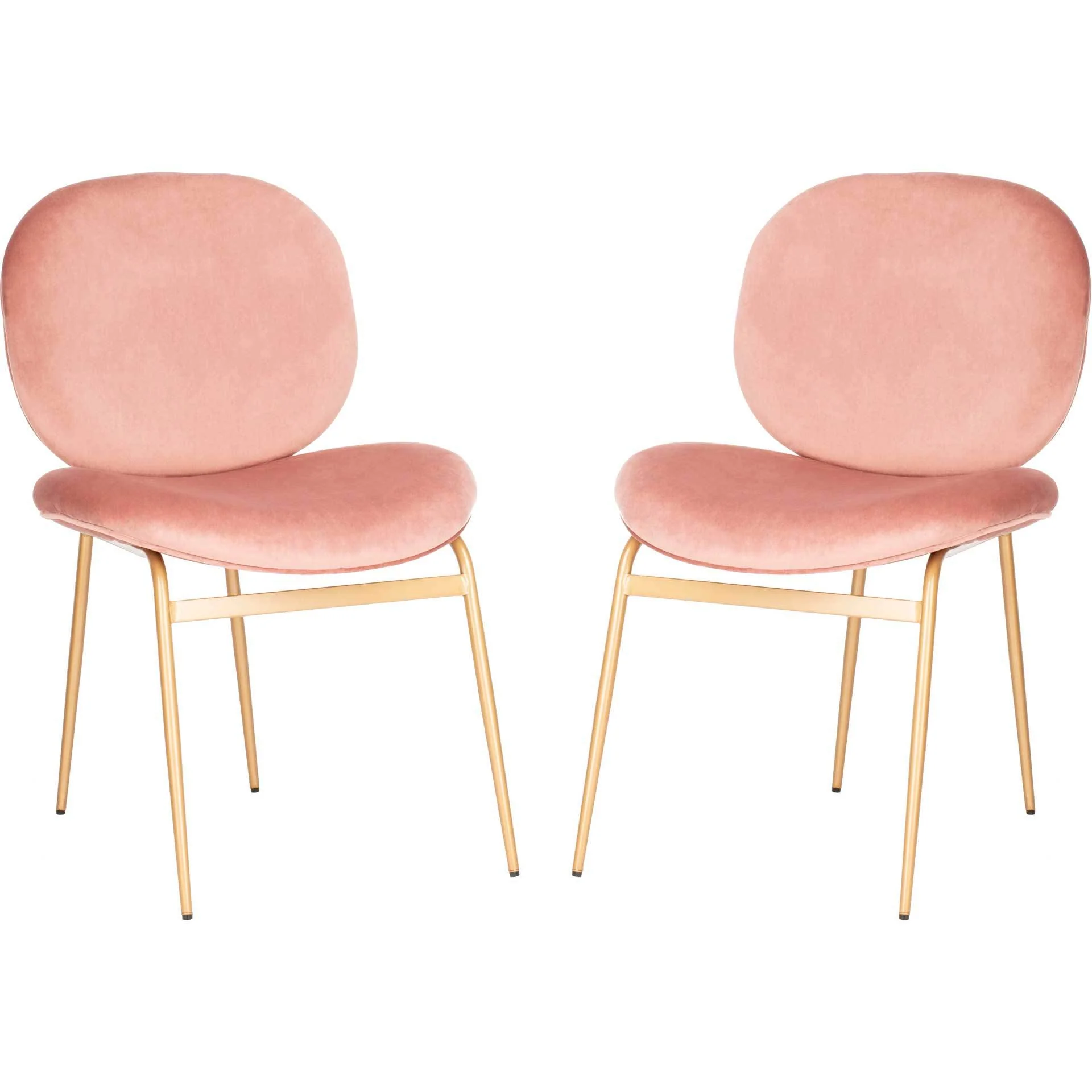 Jorden Round Side Chair Dusty Rose/Gold (Set of 2) - Image 2