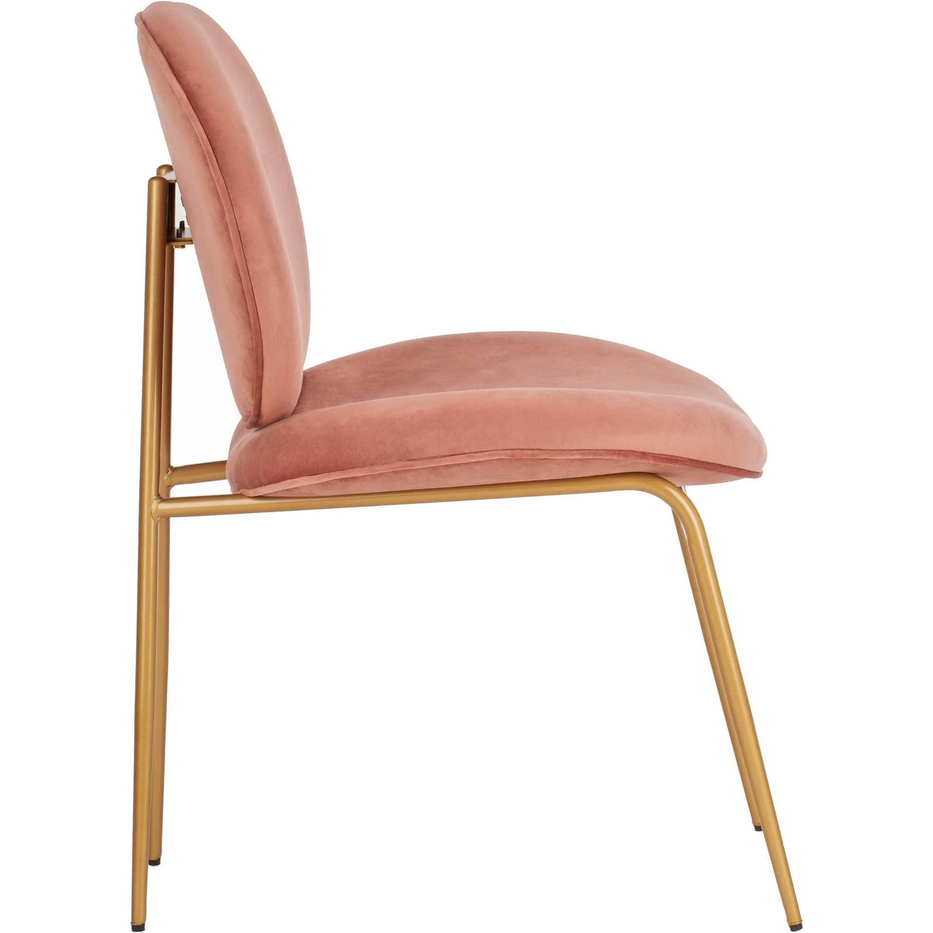 Jorden Round Side Chair Dusty Rose/Gold (Set of 2) - Image 4