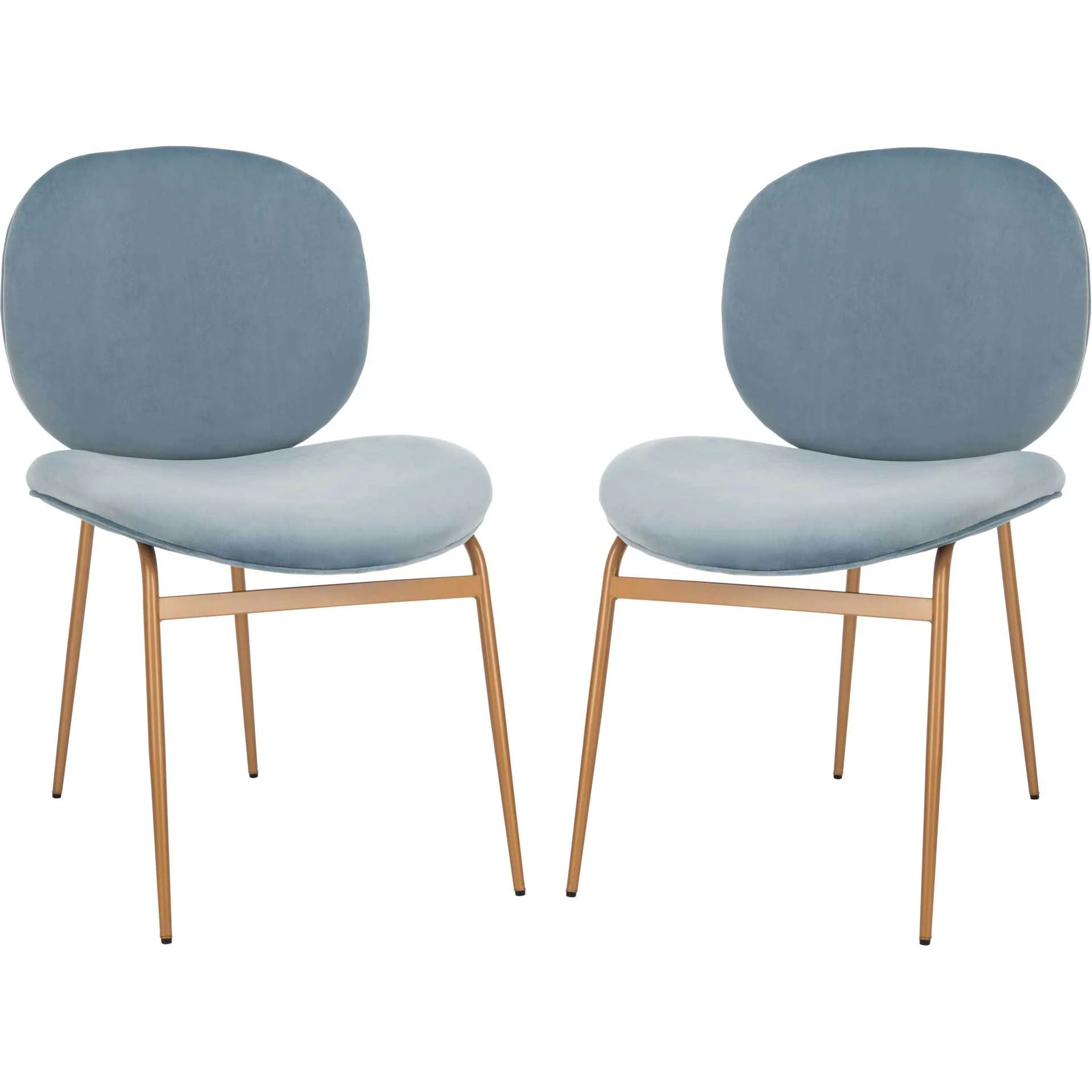 Jorden Round Side Chair Slate Blue/Gold (Set of 2) - Image 2