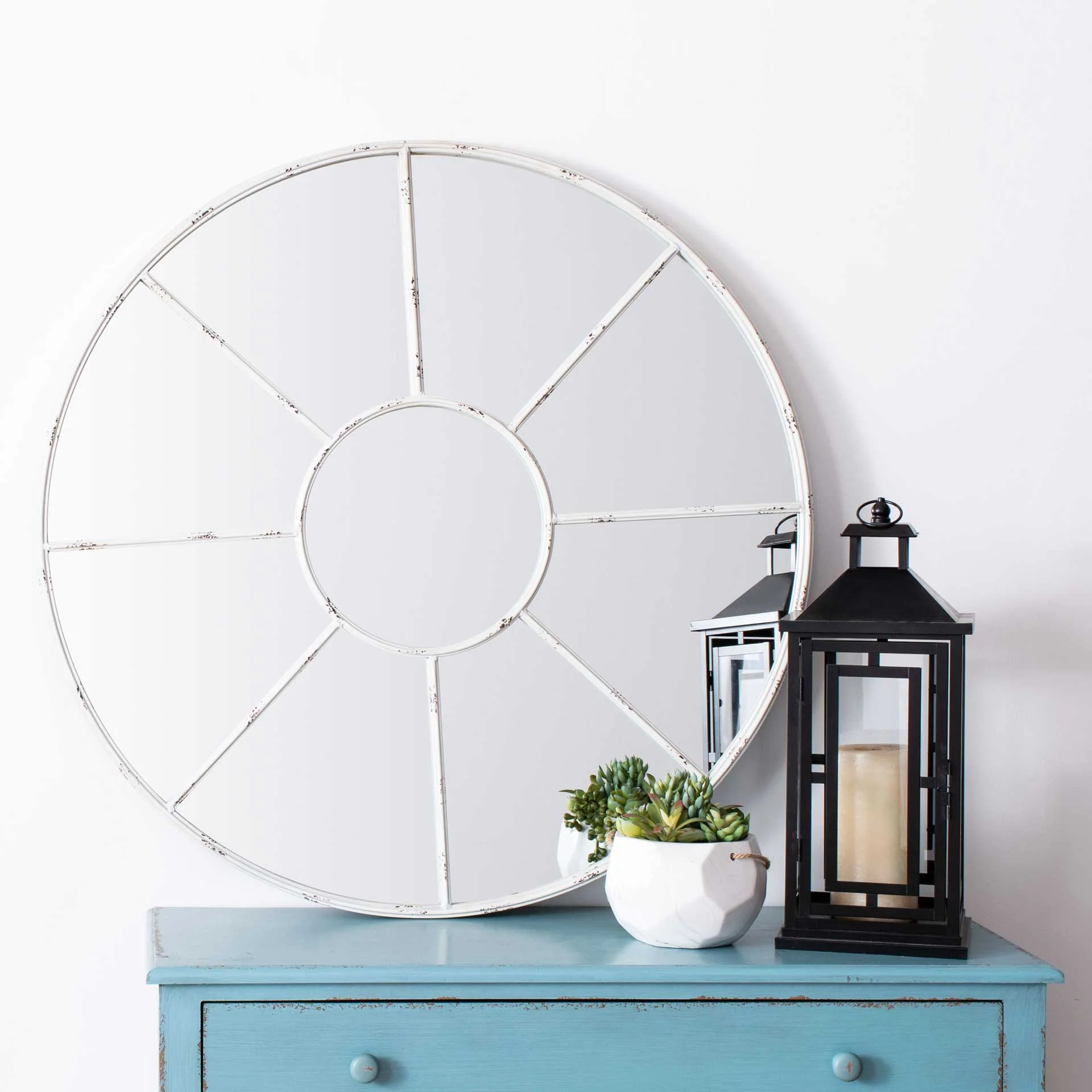 Joslyn Mirror Distressed White - Image 4