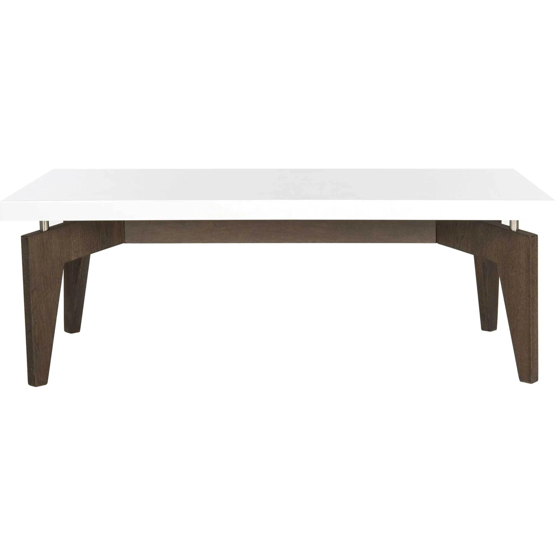 Joziah Lacquer Floating Top Coffee Table White/Dark Brown - Image 2