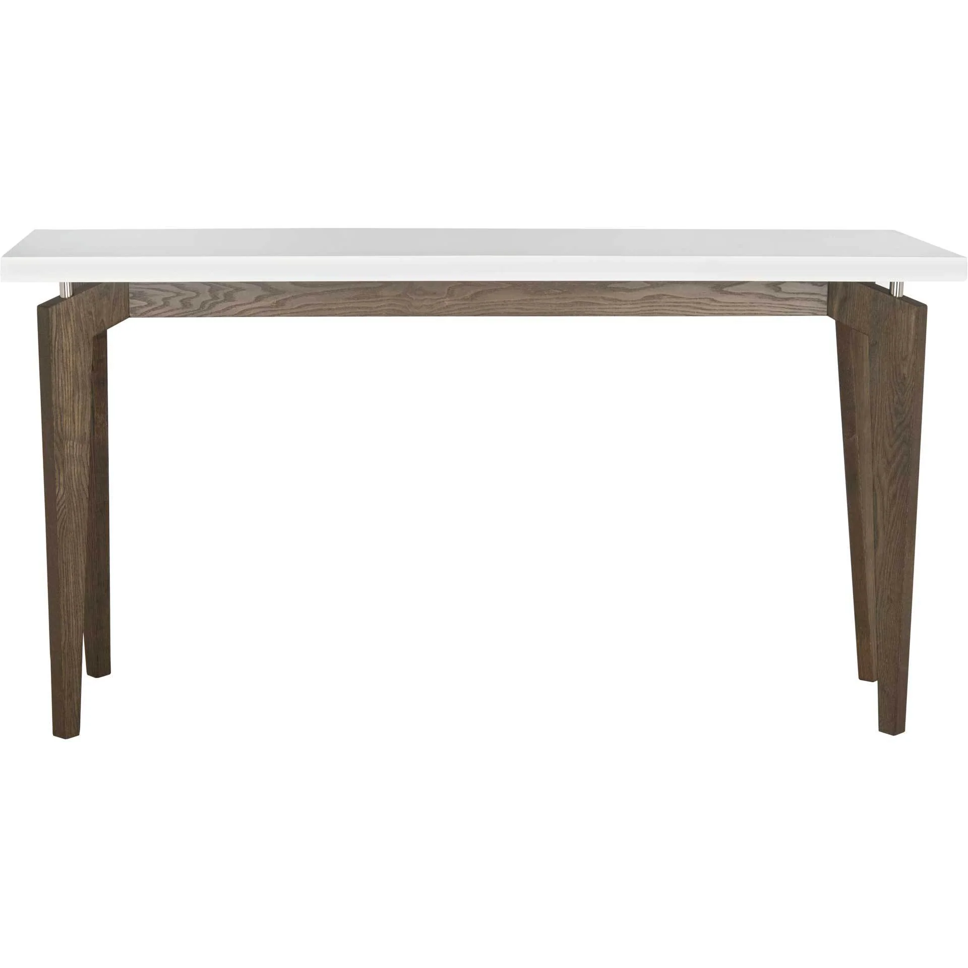 Joziah Lacquer Floating Top Console White/Dark Brown - Image 2
