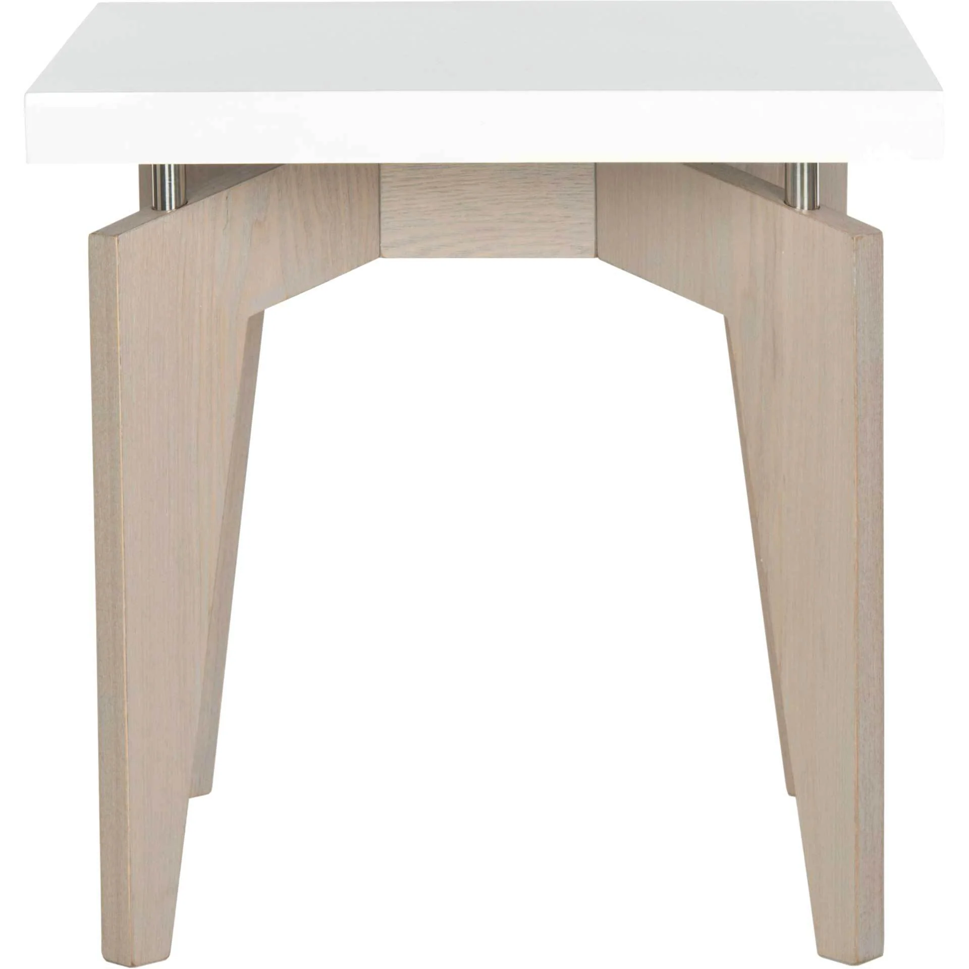 Joziah Lacquer Floating Top End Table White/Gray - Image 2