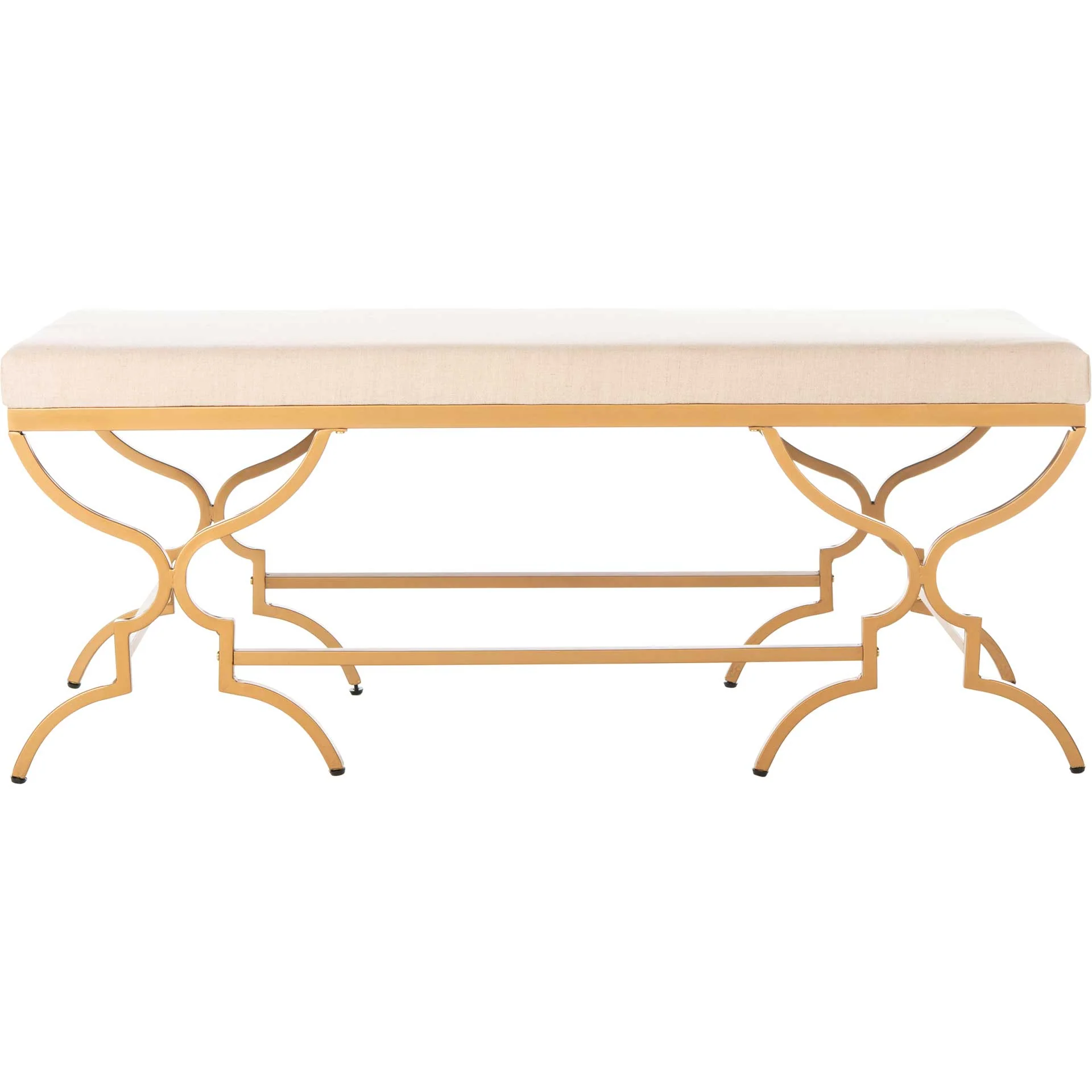 Jules Rectangular Bench Beige/Gold - Image 2