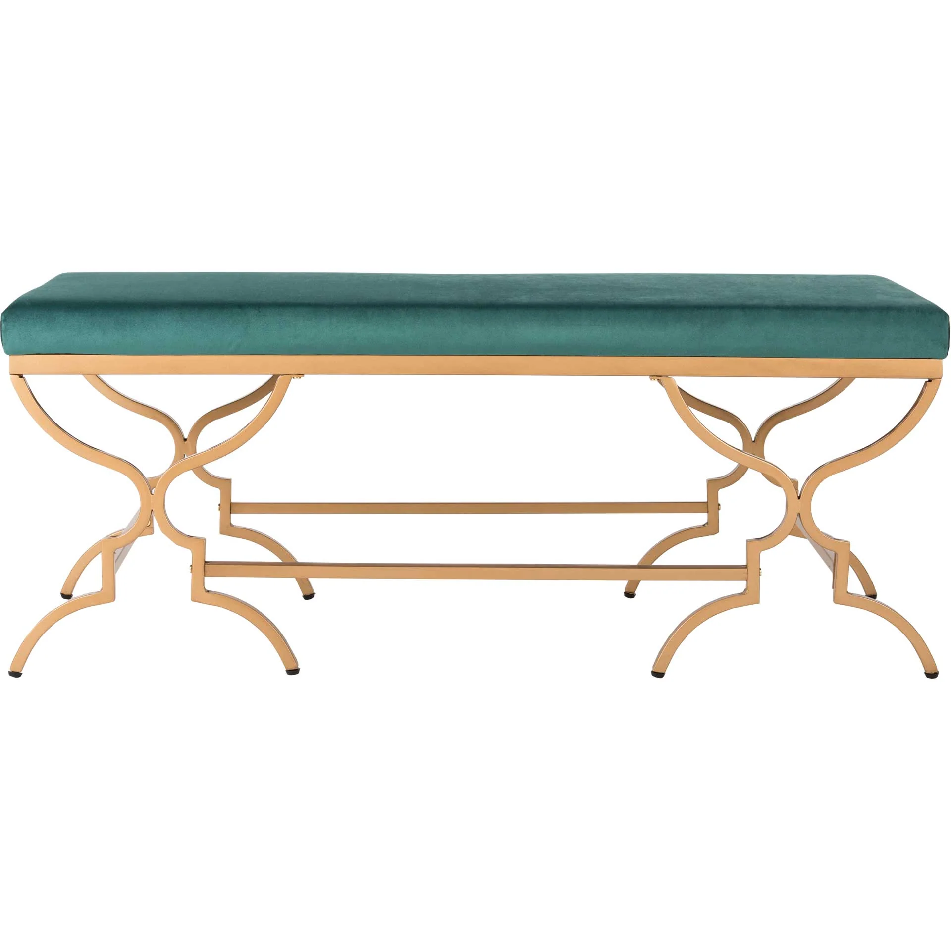 Jules Rectangular Bench Emerald/Gold - Image 2