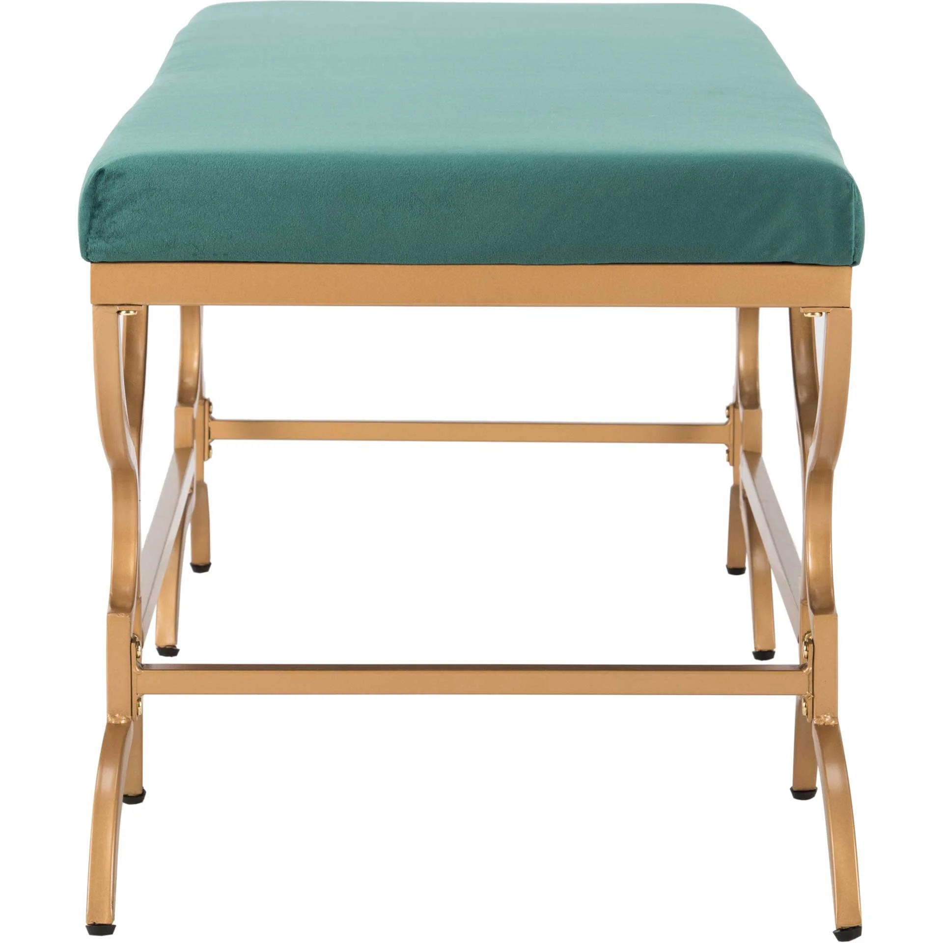 Jules Rectangular Bench Emerald/Gold - Image 3