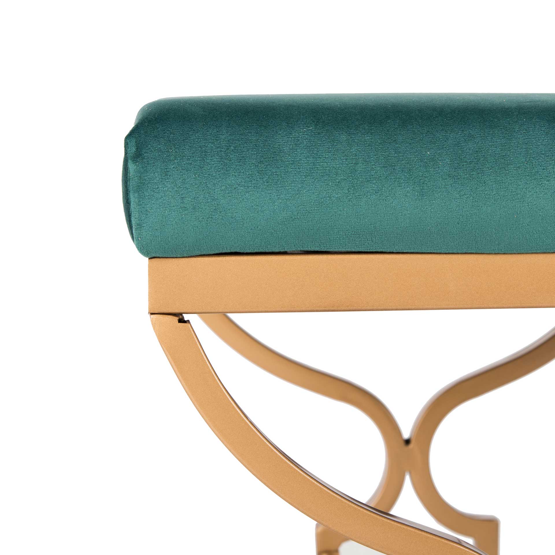 Jules Rectangular Bench Emerald/Gold - Image 5