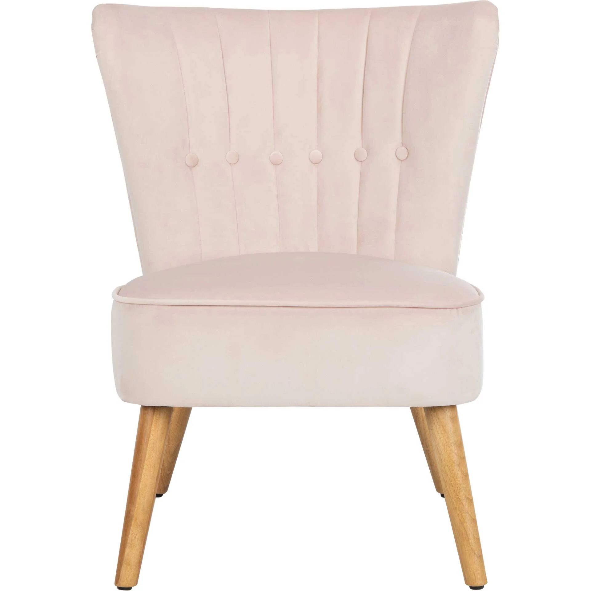 Juliet Mid Century Accent Chair Pale Pink/Natural - Image 2