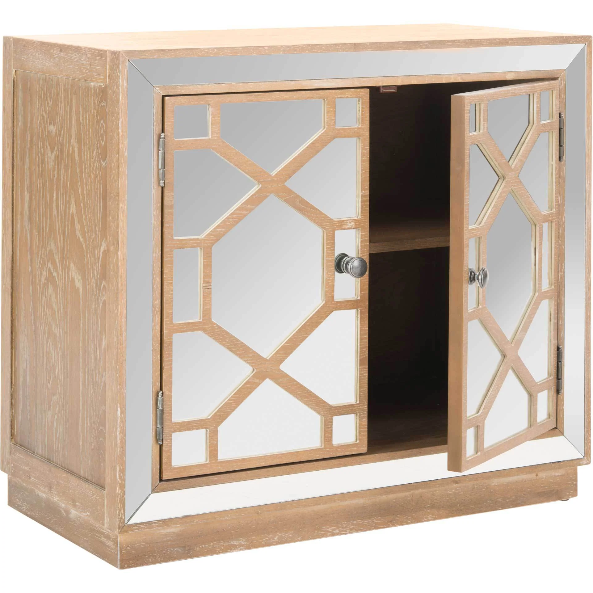Julio 2 Door Chest Oak/Dark Bronze/Mirror - Image 2