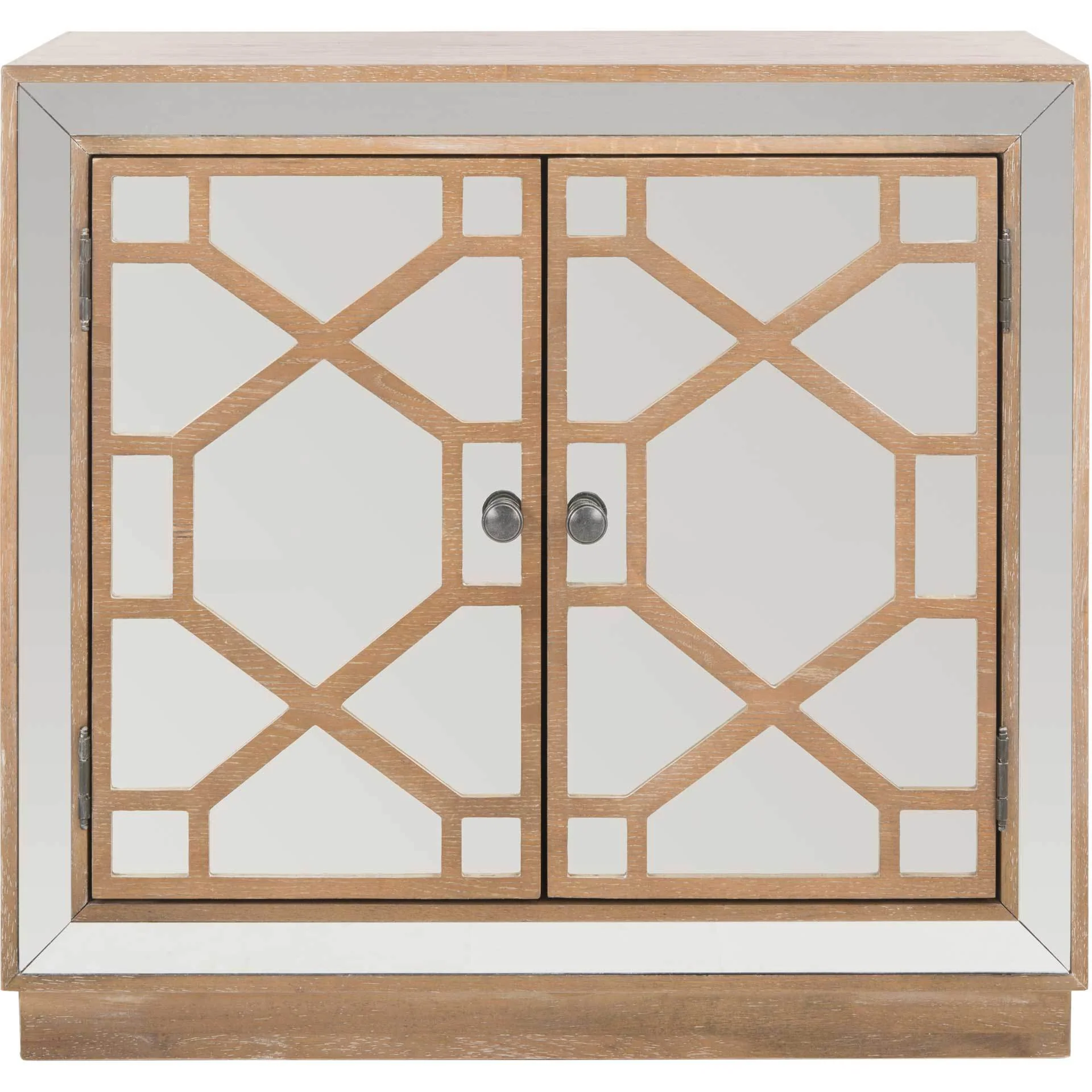 Julio 2 Door Chest Oak/Dark Bronze/Mirror - Image 3