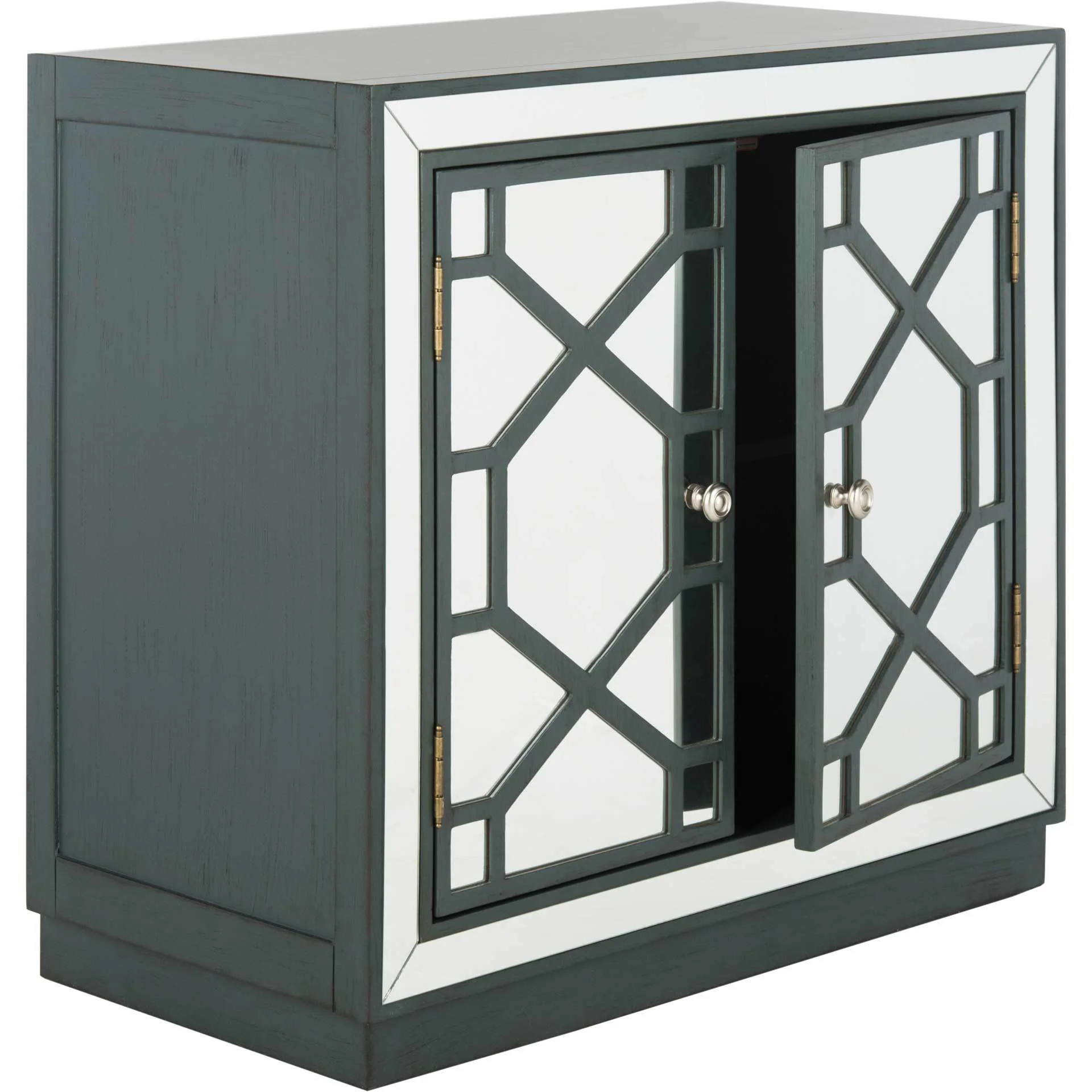 Julio 2 Door Chest Steel Teal/Nickel/Mirror - Image 2