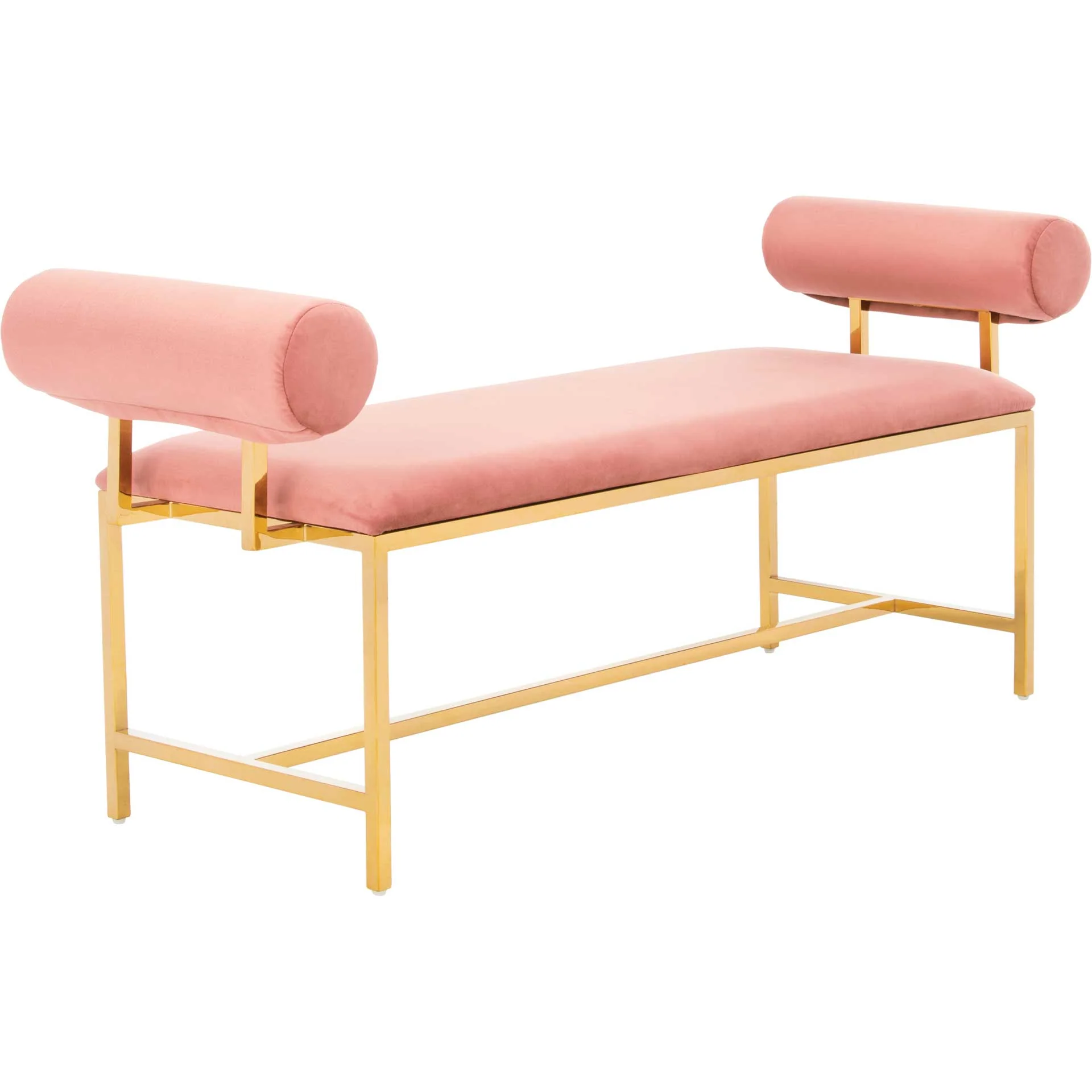 Julius Modern Bench Dusty Rose/Gold - Image 2